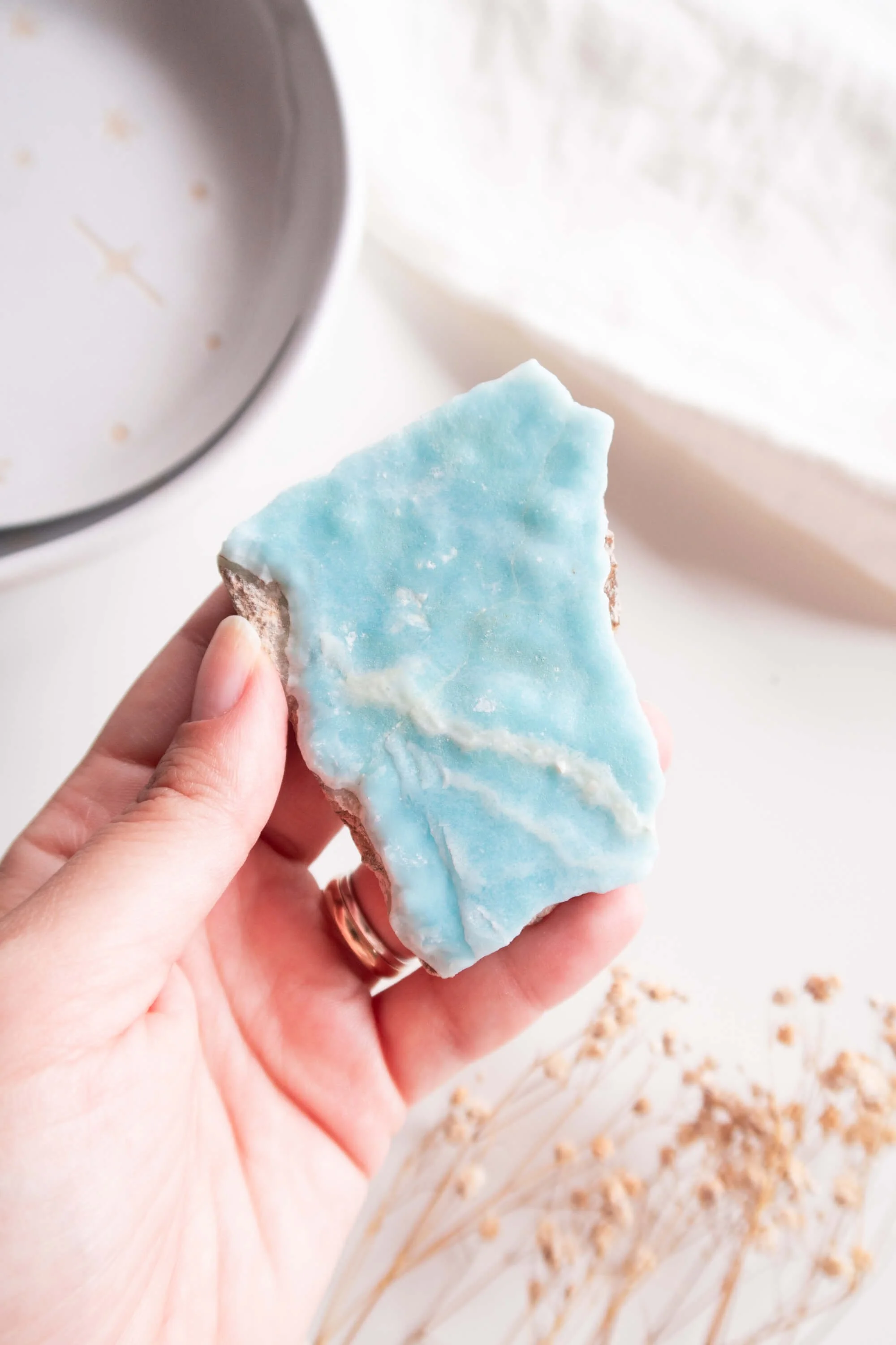 Pietra grezza di Aragonite Blu