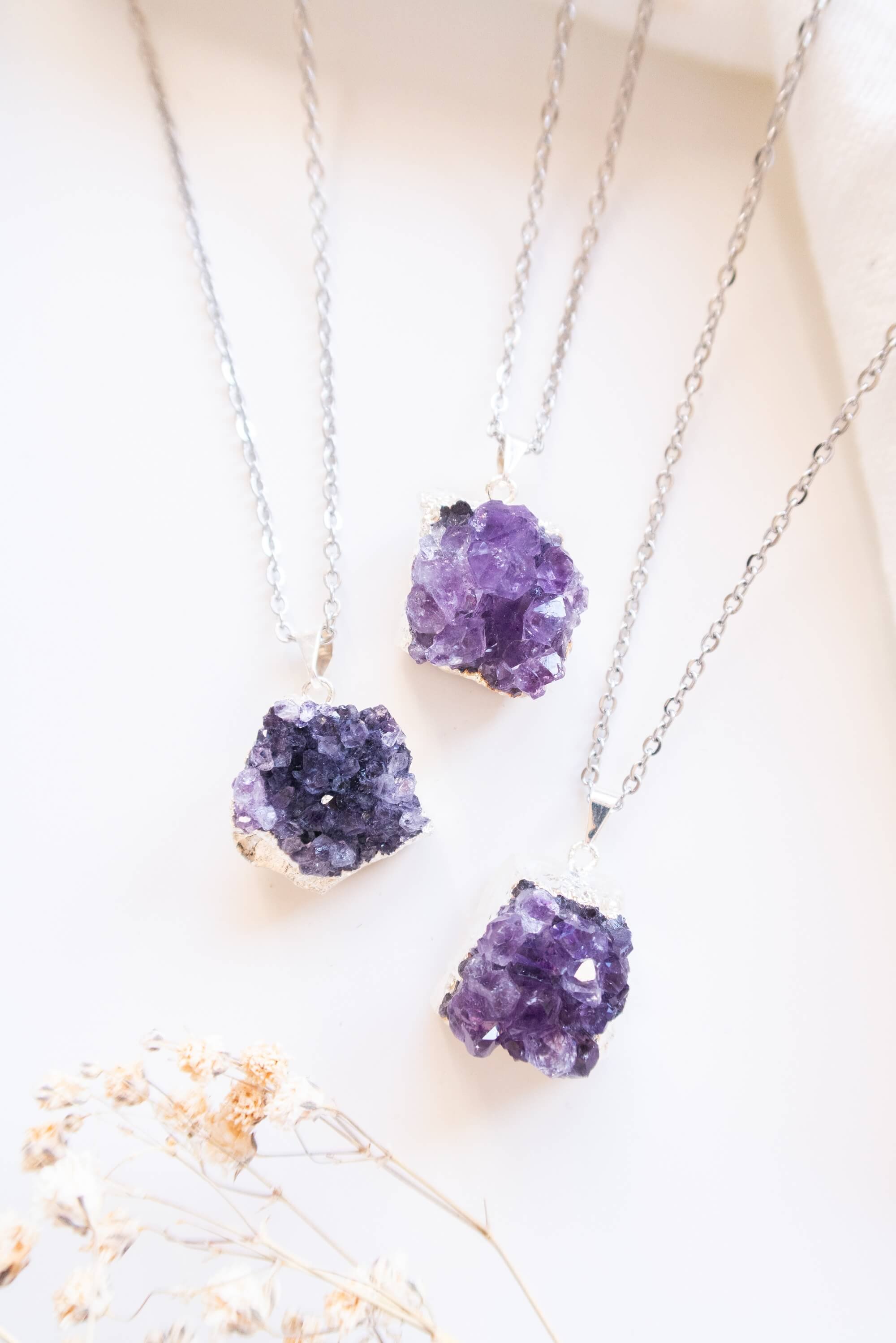 Collana con mini drusa di Ametista