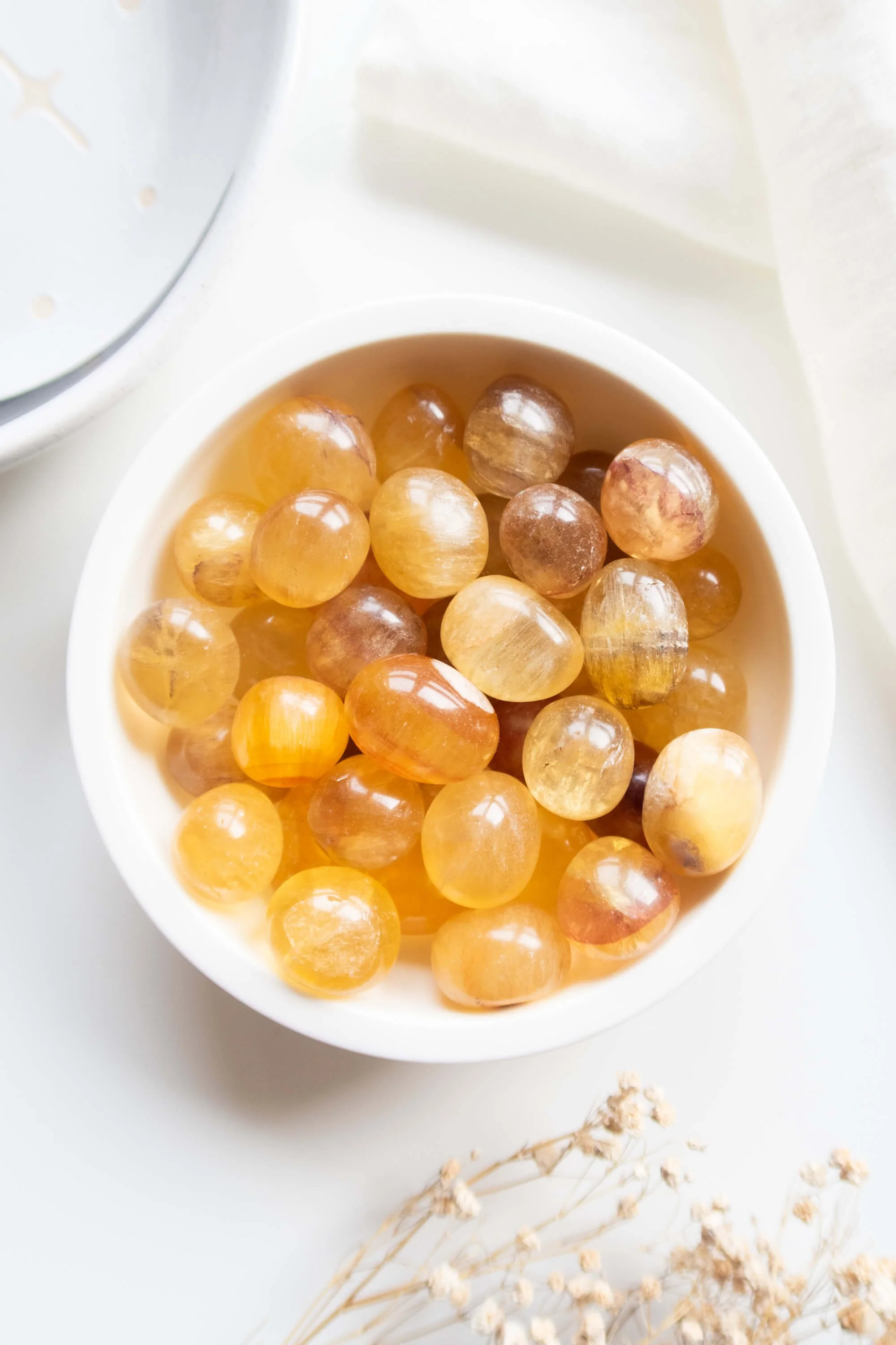 Pietra burattata di Fluorite gialla