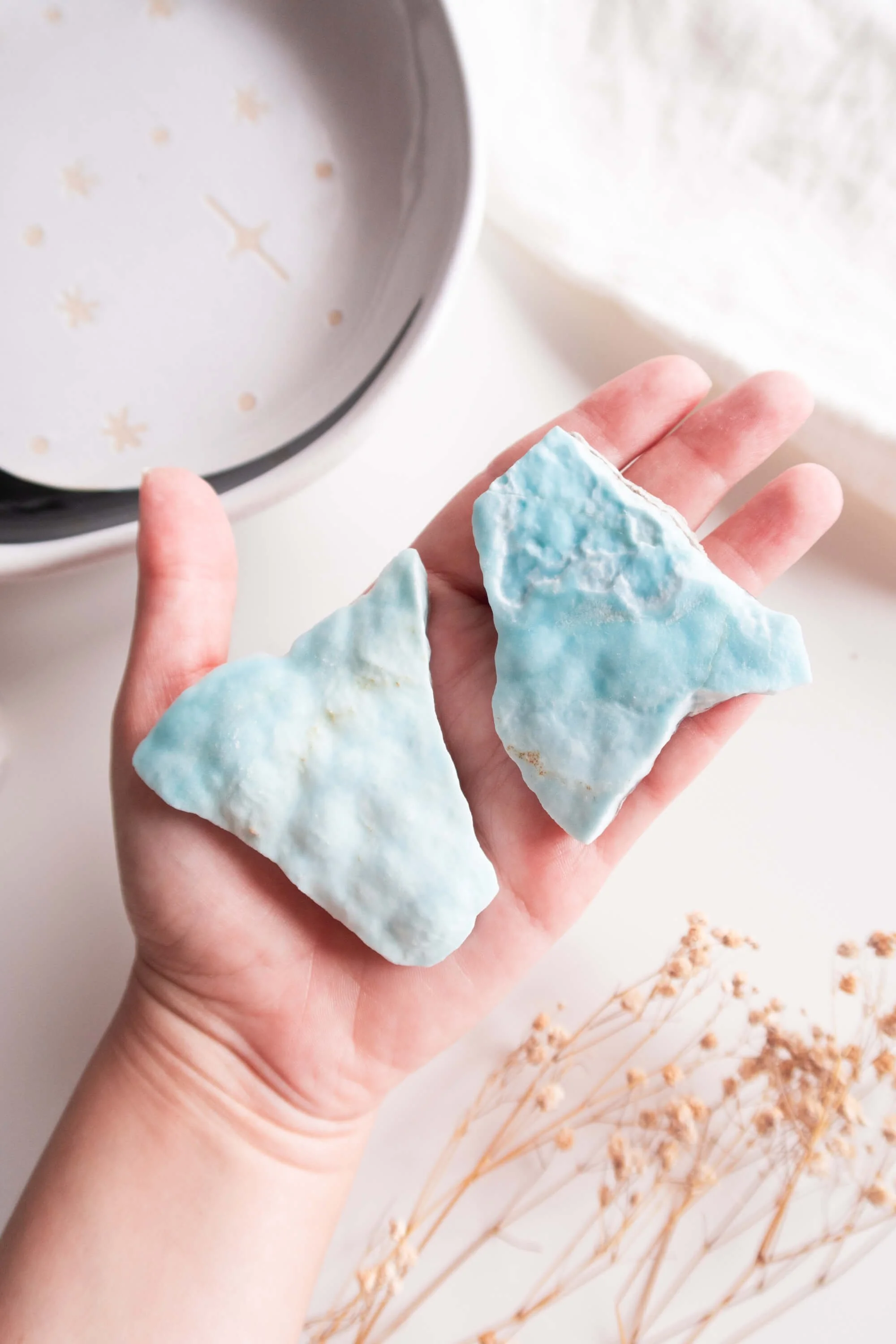 Pietra grezza di Aragonite Blu