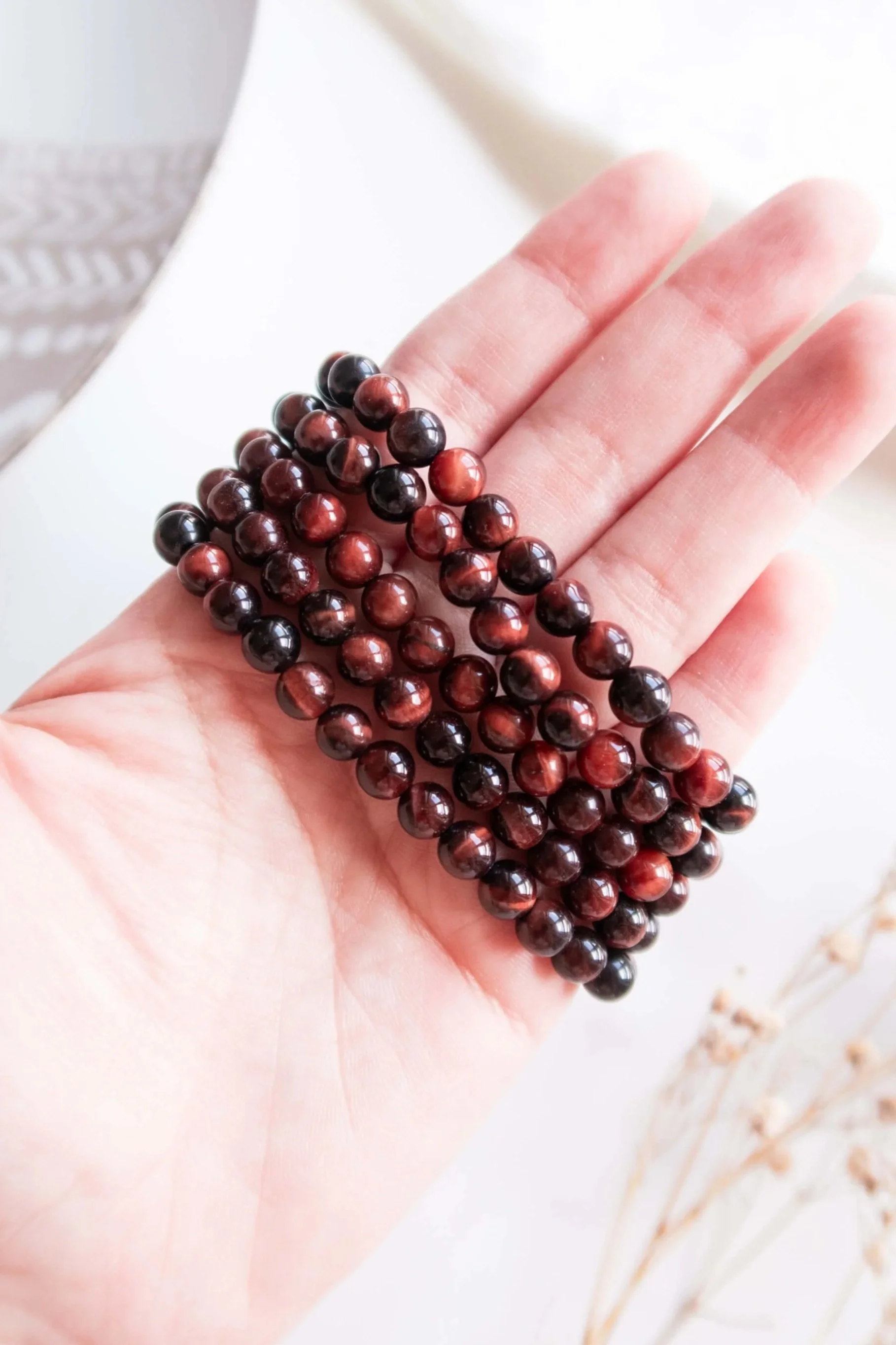 Bracciale in Occhio di Tigre Rosso (Occhio di Bue)