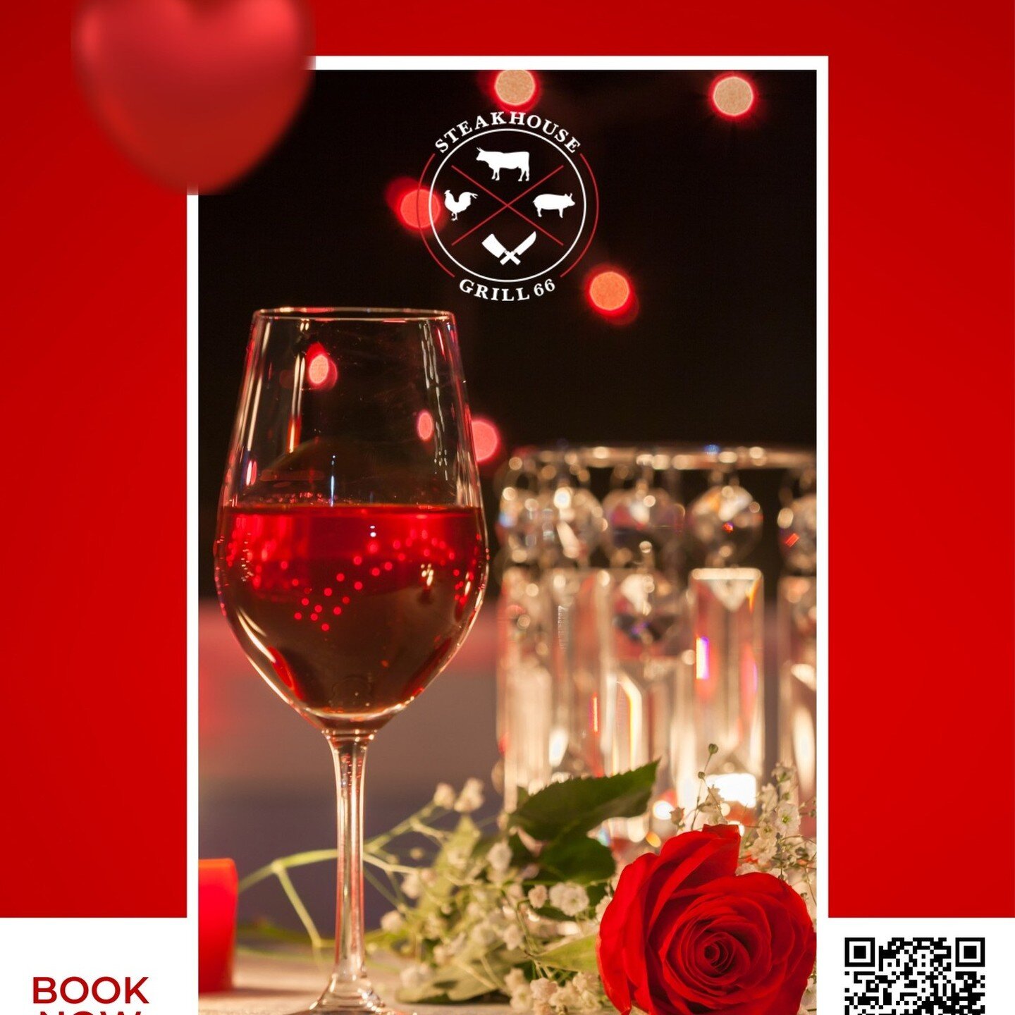 Steakhouse Grill 66 takes pride in its excellent location and food that perfectly sets the mood for that romantic dinner.

Make this valentines day flawless with Steakhouse Grill 66! ❤️

We also offer an extensive drinks menu from a variety of beers 