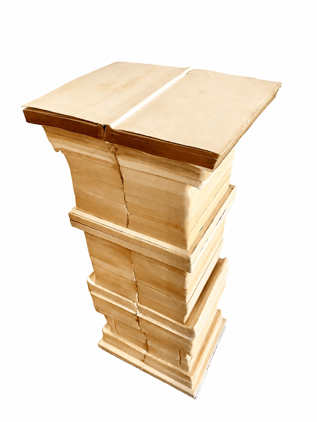 Neoclassical Plinth I
2018
Handcrafted and sanded vintage poetry books, gilding, wood.
70 × 31 × 23 cm.