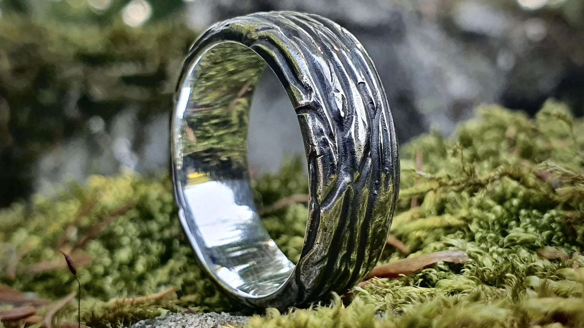 The Bark Silver Ring