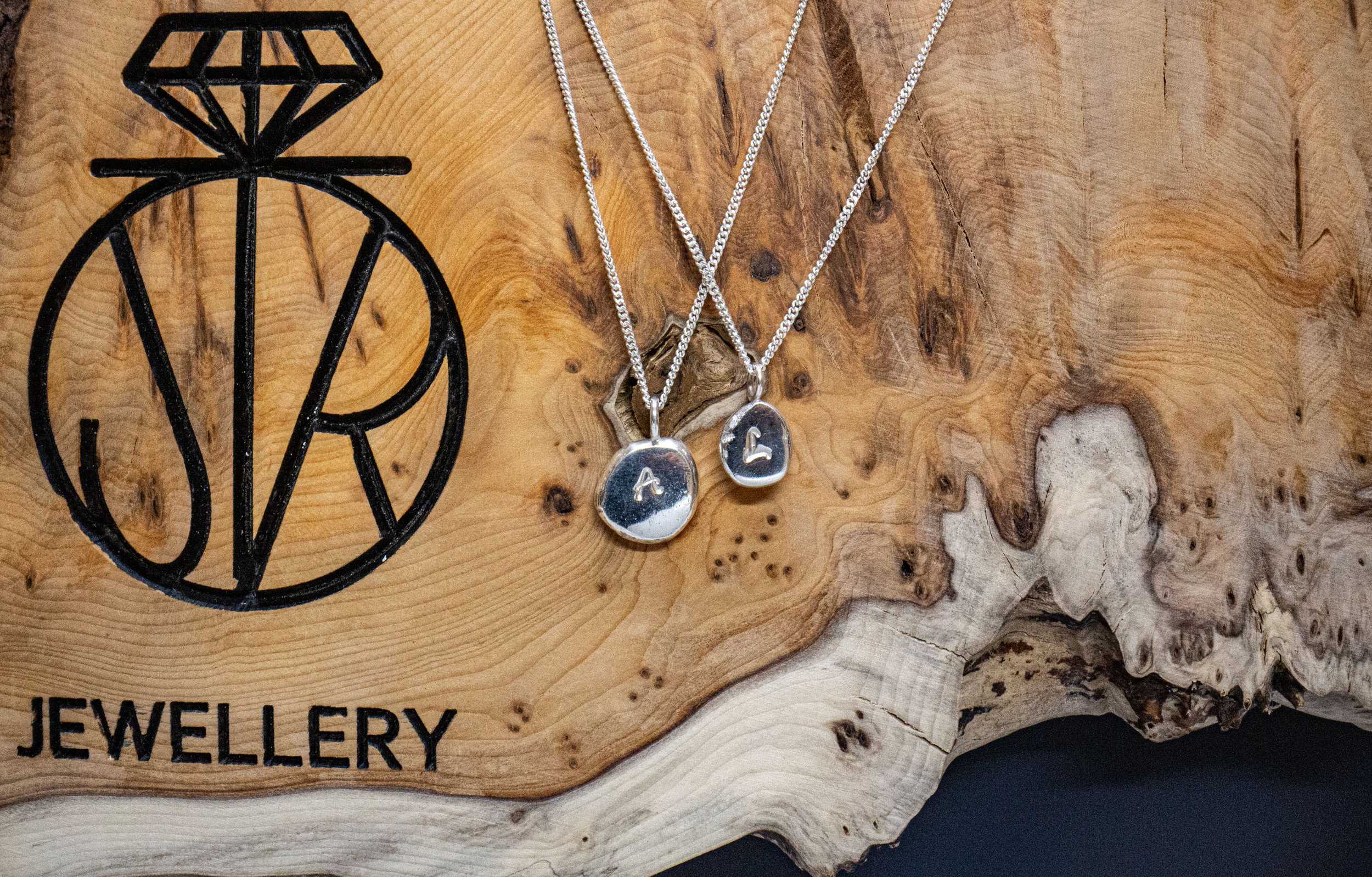 Initial Pebble Pendant