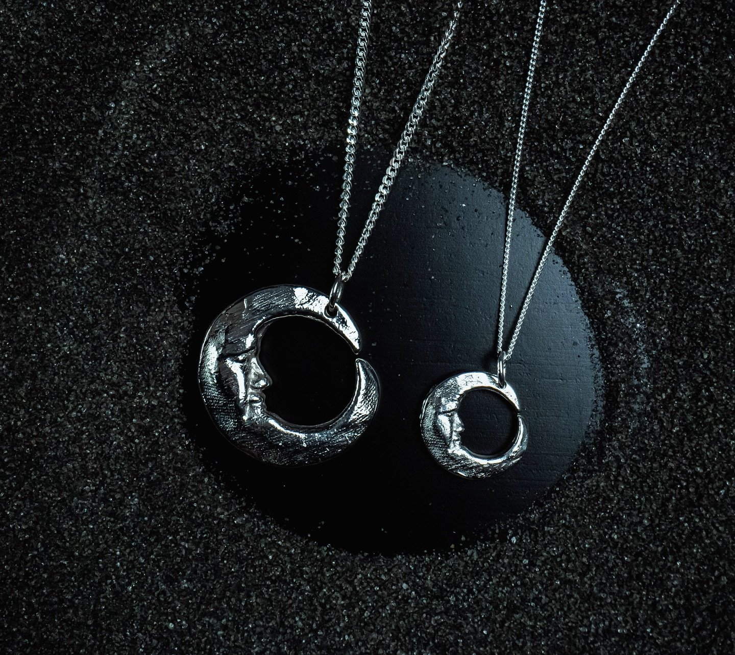 I am the Moon, King of the night, 
a riddle wrapped in borrowed light, 
A silver spool, where dreams unwind,
ancient orb, as old as time. 

#maninthemoon #lunarjewellery #silvermoon #moonpendant #kirkbylonsdale