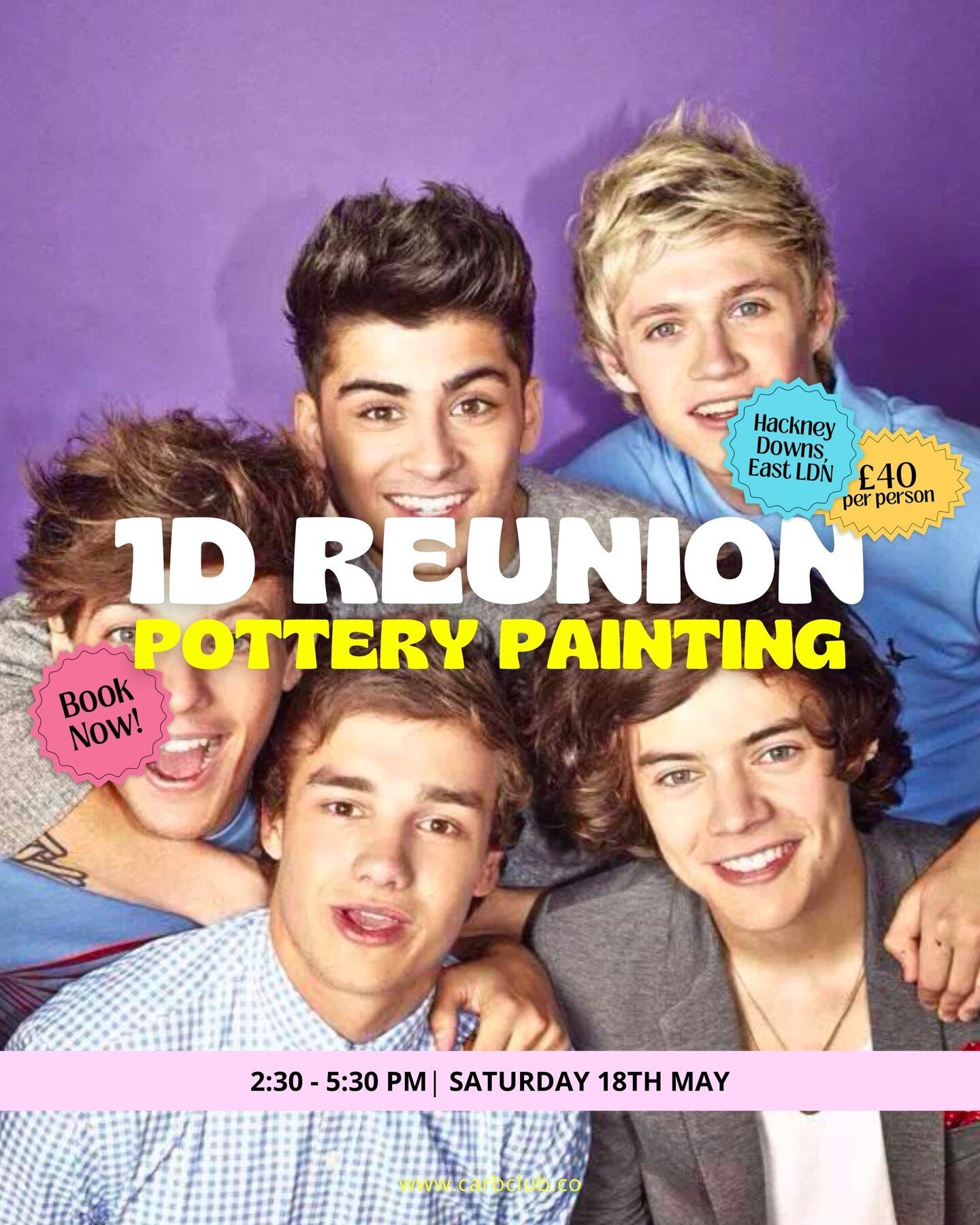 🫶 2:30 - 5:30 PM | SATURDAY 18TH MAY 🫶 ⁠
⁠
Indulge in the ultimate fusion of One Direction nostalgia and wholesome vibes with our 1D-themed pottery painting workshop! While the boys might not be reuniting just yet, we've curated a sensational 3-hou