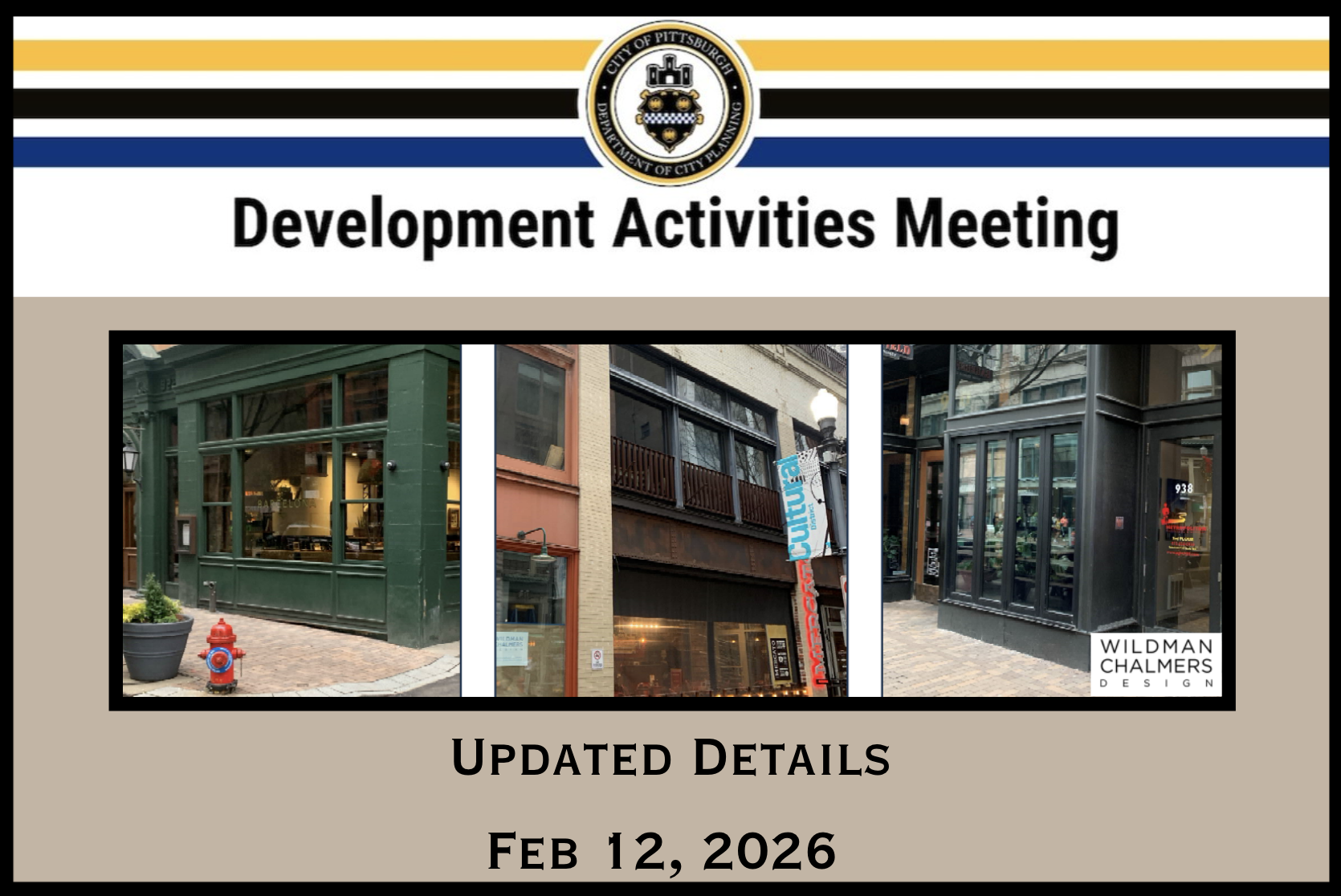 Updated Details: Upcoming Development Activities Meeting - February 12