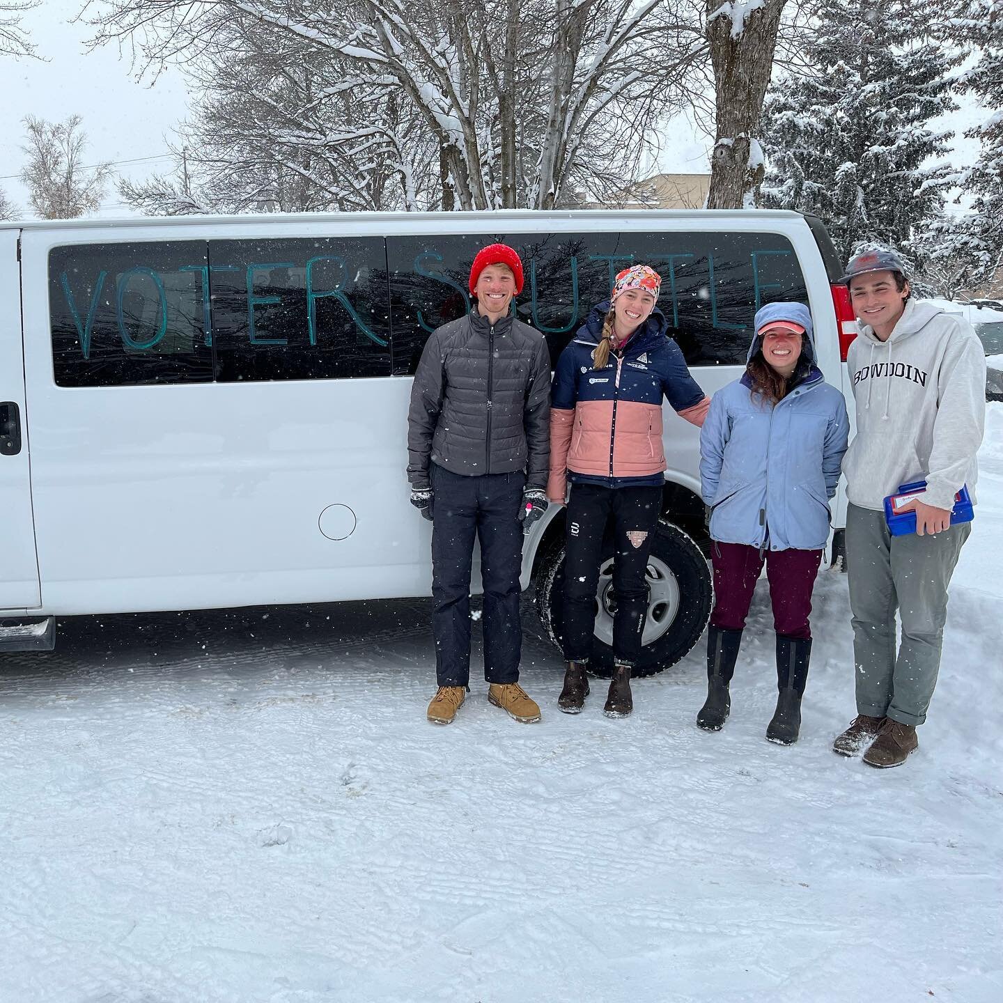 Neighbors helping neighbors get to the polls ❤️ A voter shuttle is available: message or call (406) 624-9390 if you'd like a ride today! 

#cromwellforcountyattorney #cromwell4gallatin #gallatincounty #gallatincountymontana #gallatinmt #bozeman #boze