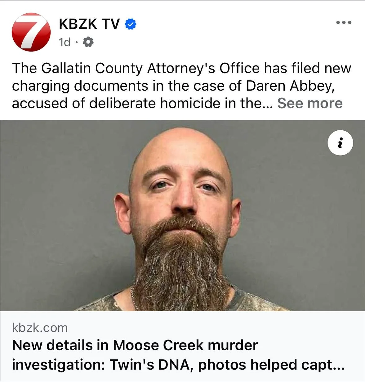 As the Gallatin County Attorney, I want to assure our community that our office is fully committed to pursuing justice in this devastating case. Daren Abbey has been charged with homicide and tampering with evidence, and we will work diligently to pr