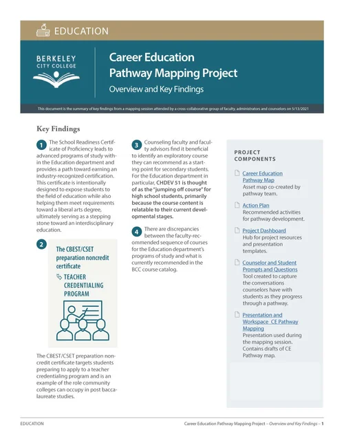 Career Education Pathway Mapping with Berkeley City College — First ...