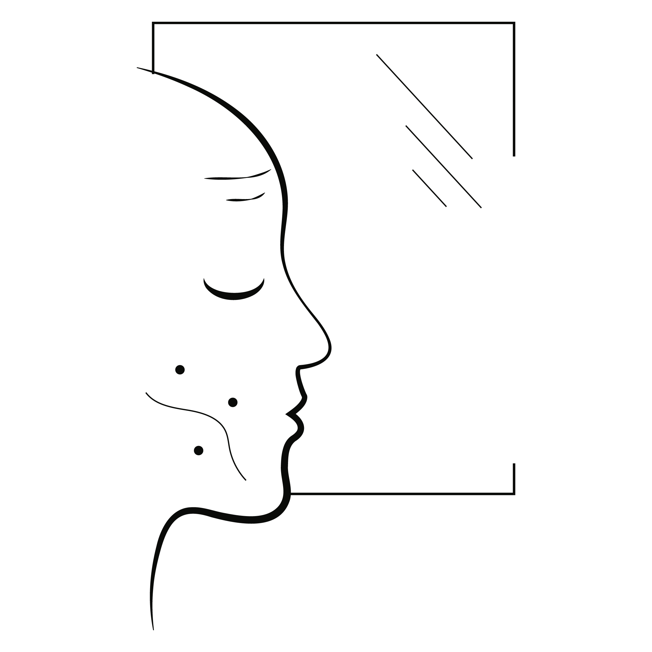 Illustration of an individual with fine lines and skin blemishes who looks in the mirror every day only to see the same problems as yesterday.