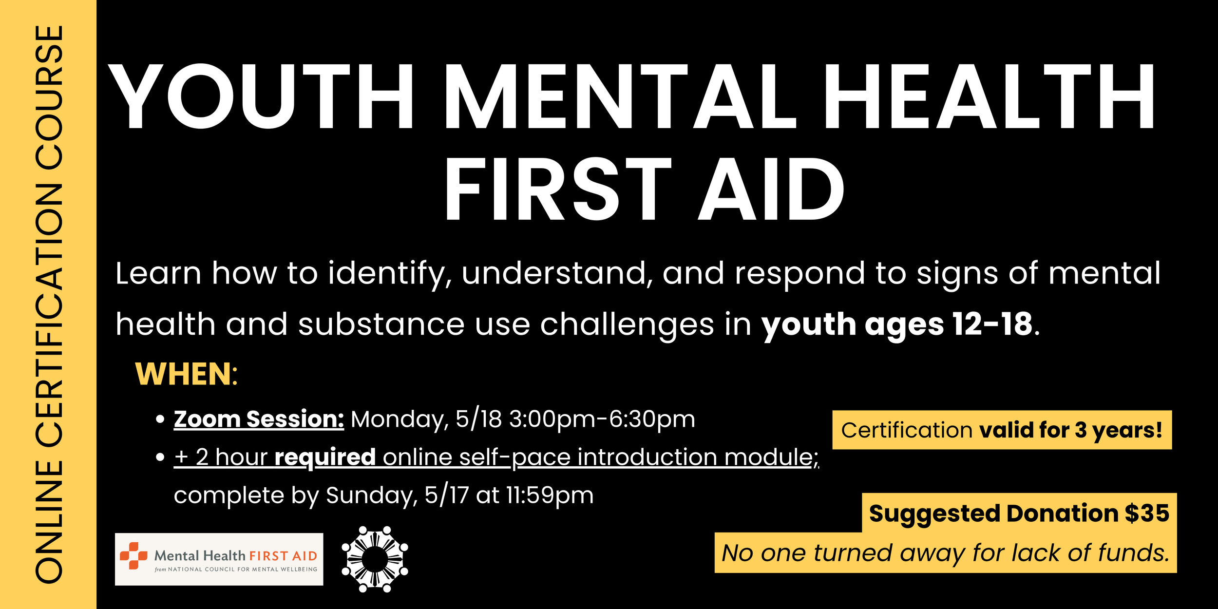 Youth Mental Health First Aid Online Certification