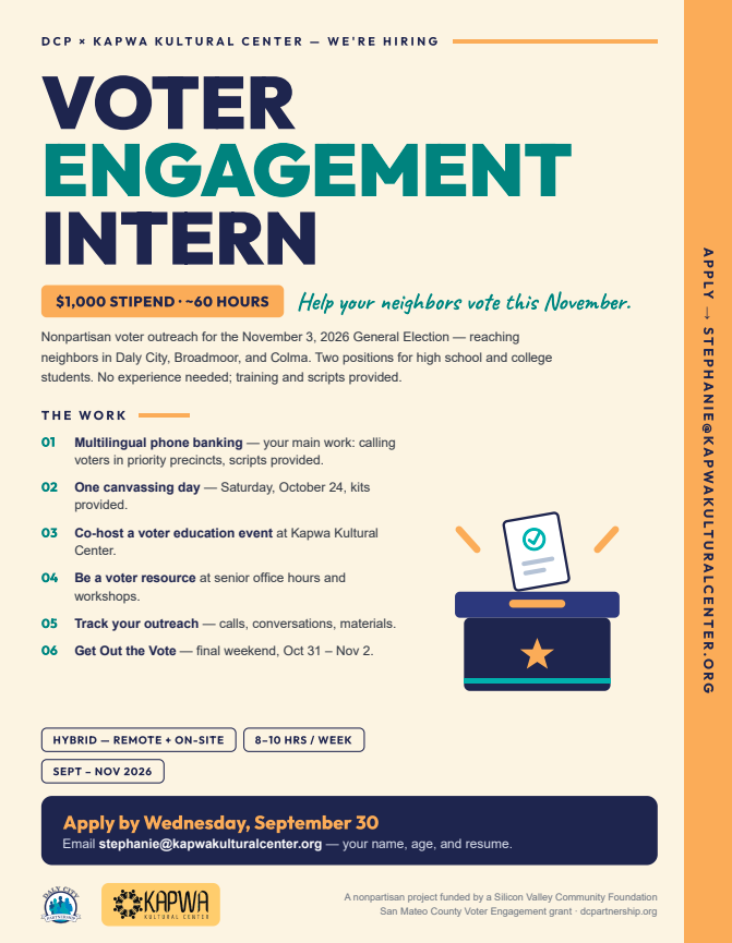 HIRING: Voter Engagement Intern (apply before 9/30)
