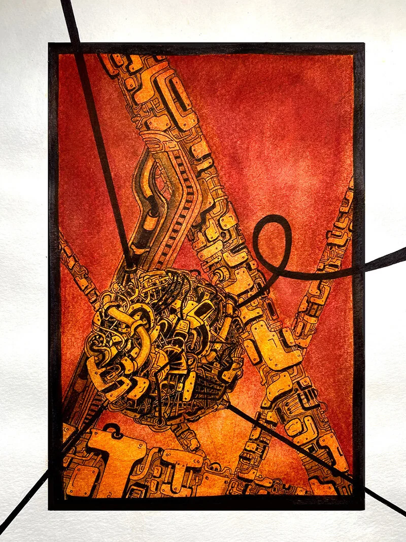  This is hand drawn, inked and painted.  