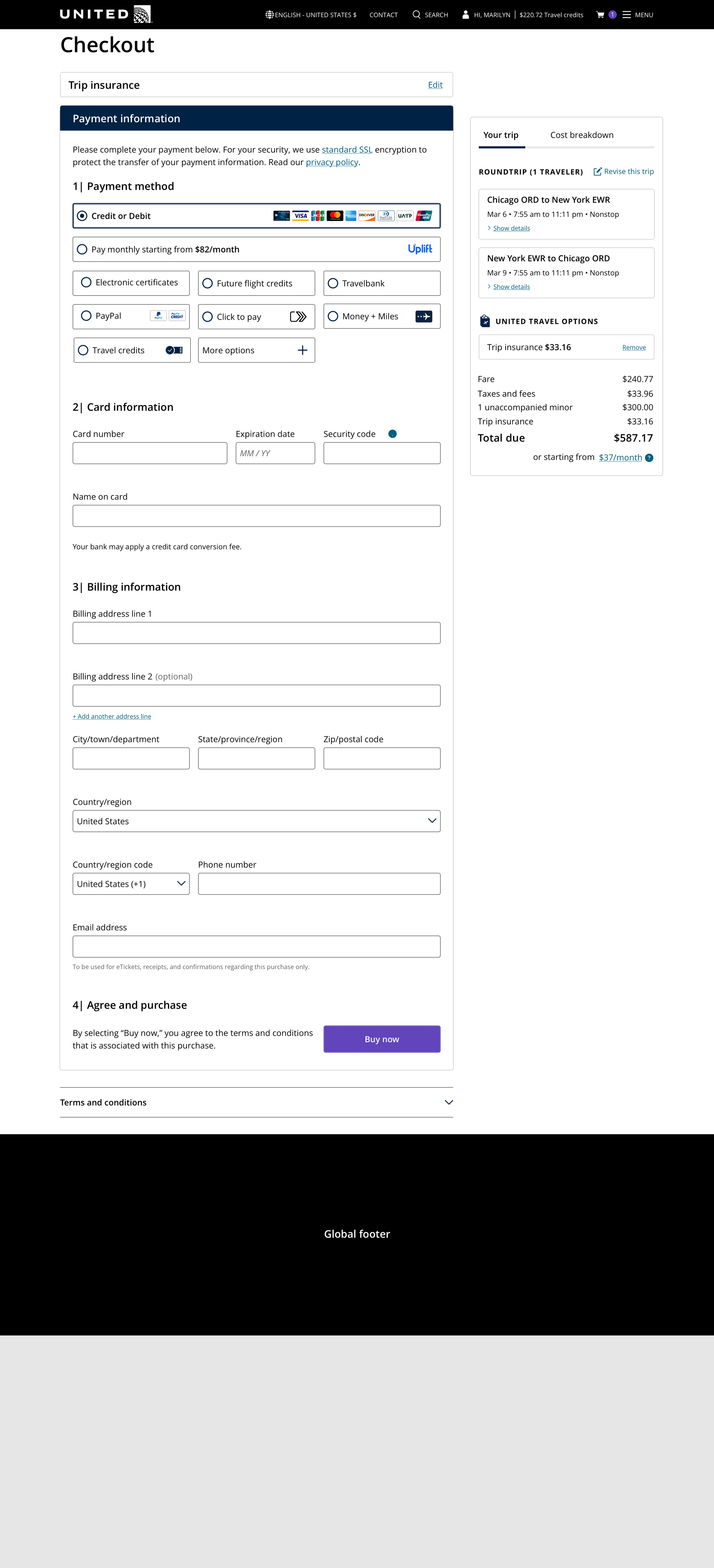 UMNR - Checkout Payment Page - Main flow .png