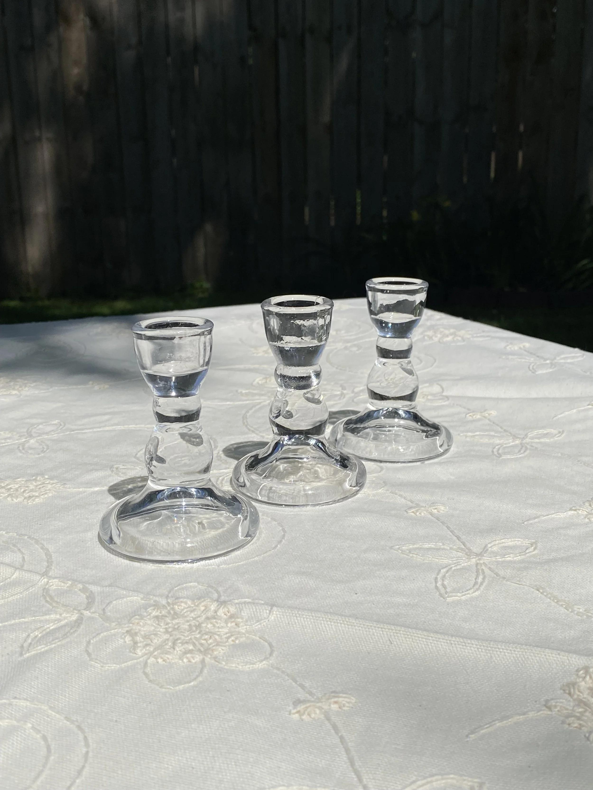 Rounded Glass Candlesticks