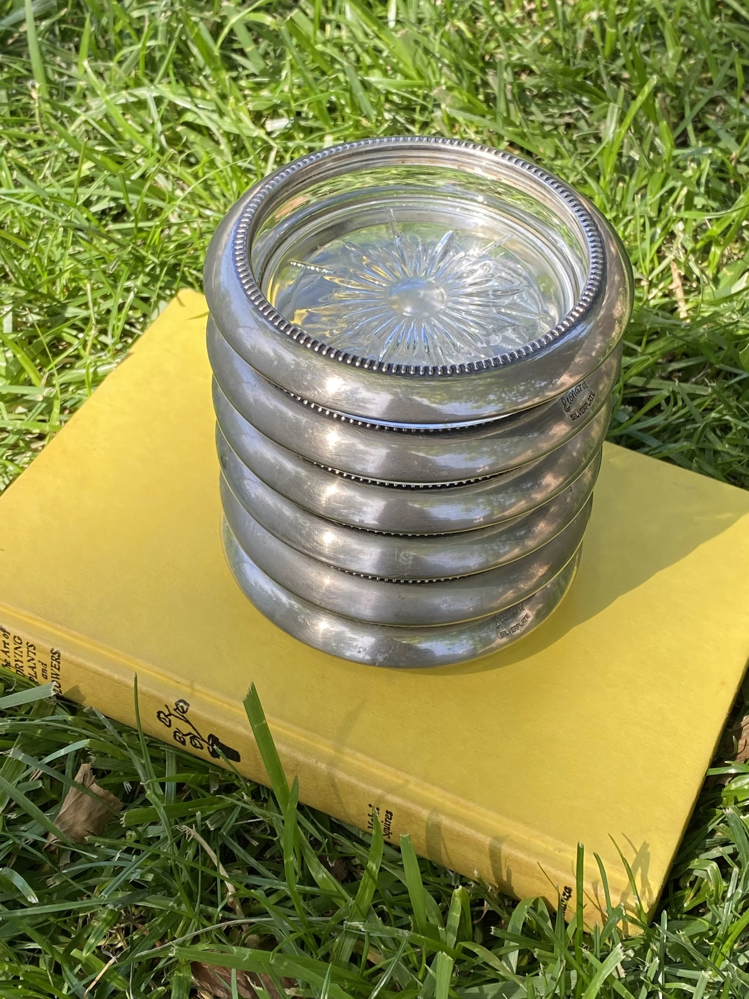 Leonard Italy Silverplate Starburst Coasters