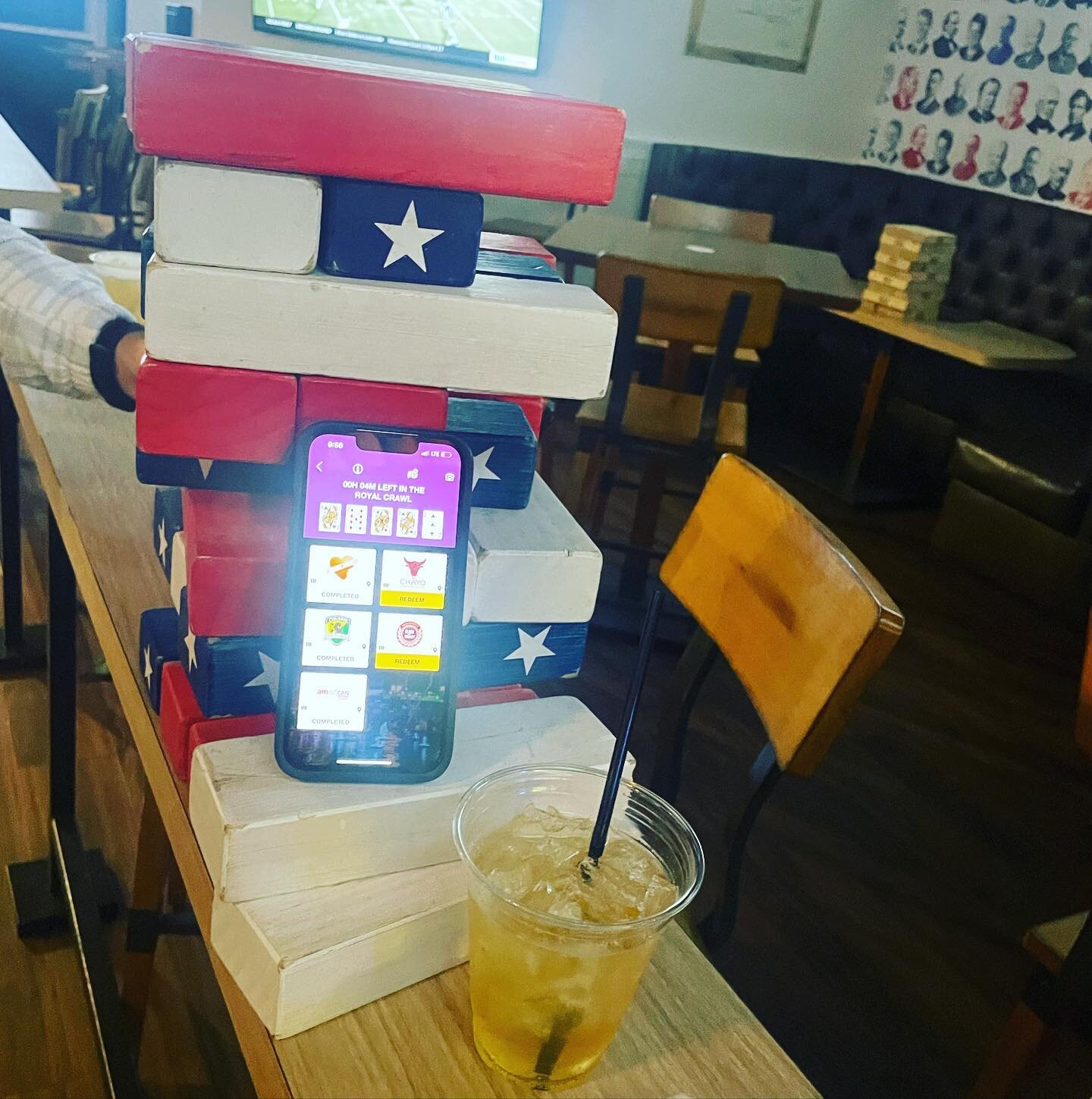 Be sure to check out the larger than life JENGA at ameriCAN Beer &amp; Cocktails. They also have Connect-4, beer pong, and card games!