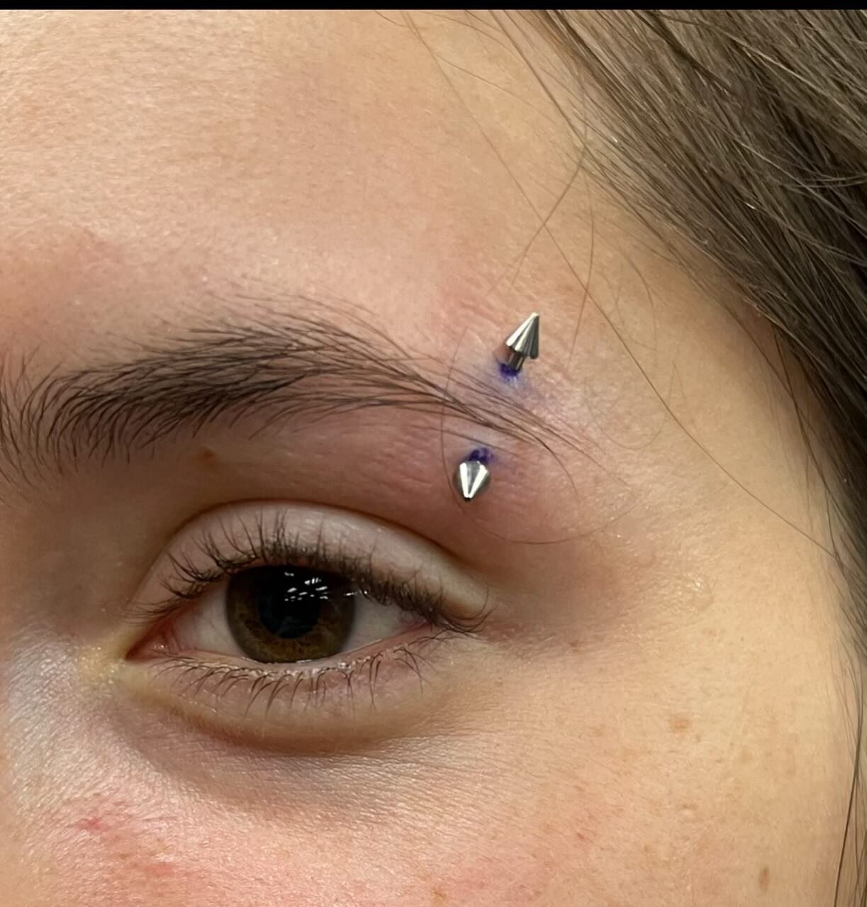 Eyebrow Piercing done with a Titanium curved barbell + Spiked ends 
 ✨ @pokes_by_ray ✨
.
.
.
#pierced #eyebrowpiercing #gtapiercings #brampton #bodymods #piercings