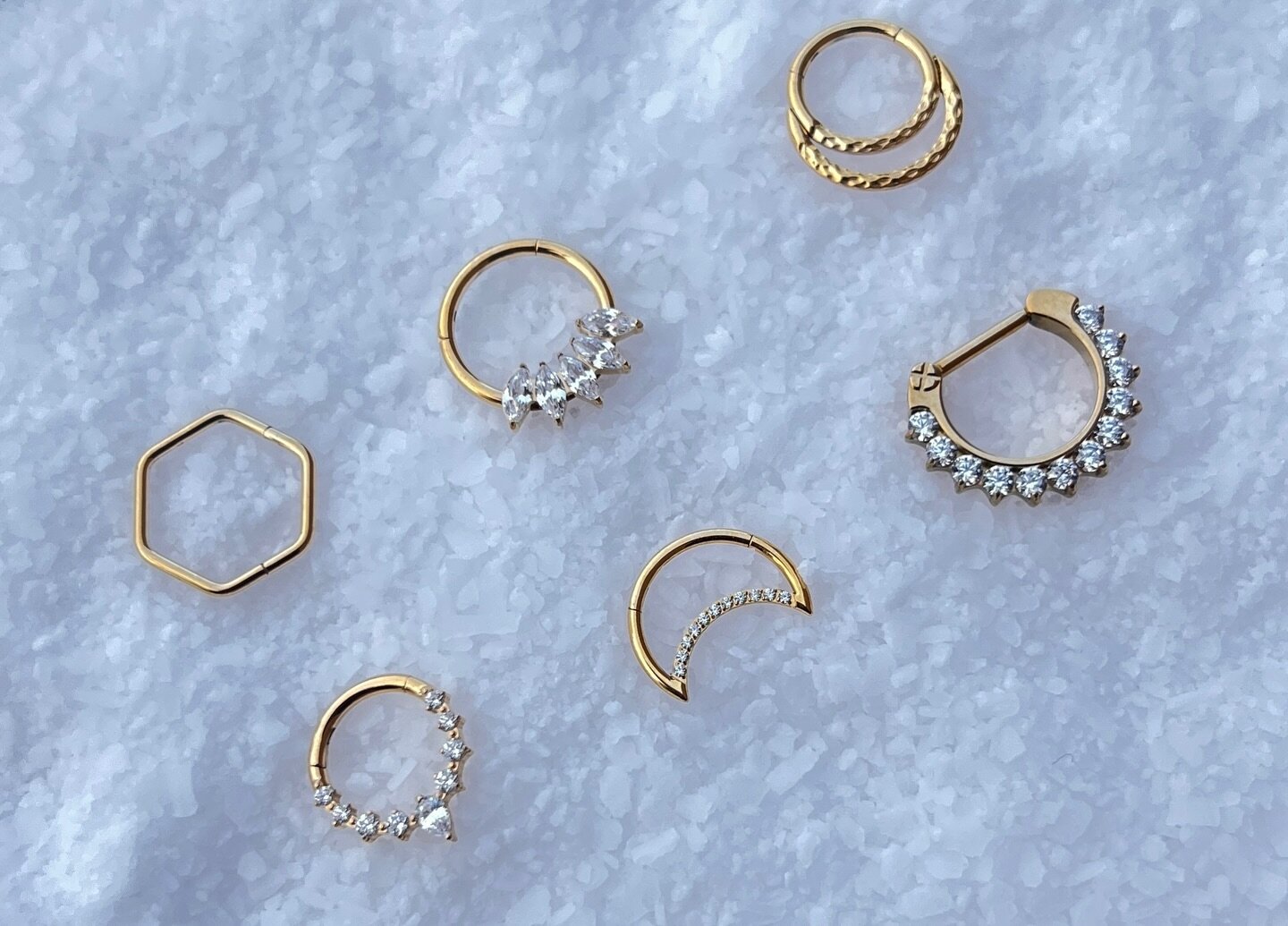 24kt Clickers ✨ Perfect for a healed Septum or Daith. 

We&rsquo;re open 10am-8pm today for all your Piercing and Tattoo needs 
.
.
.
#24kt #goldjewellery #clickerjewellery #gta #piercing #piercings #piercingjewelry #brampton #bramptonpiercings #bram