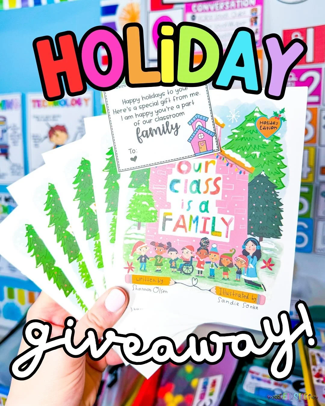 One of my fave books to read in the classroom is now available in a holiday version!! 😍😍😍 My wonderful author friend @lifebetweensummers and I would like to treat you to a class set of mini books for you to gift to your class family this winter! 
