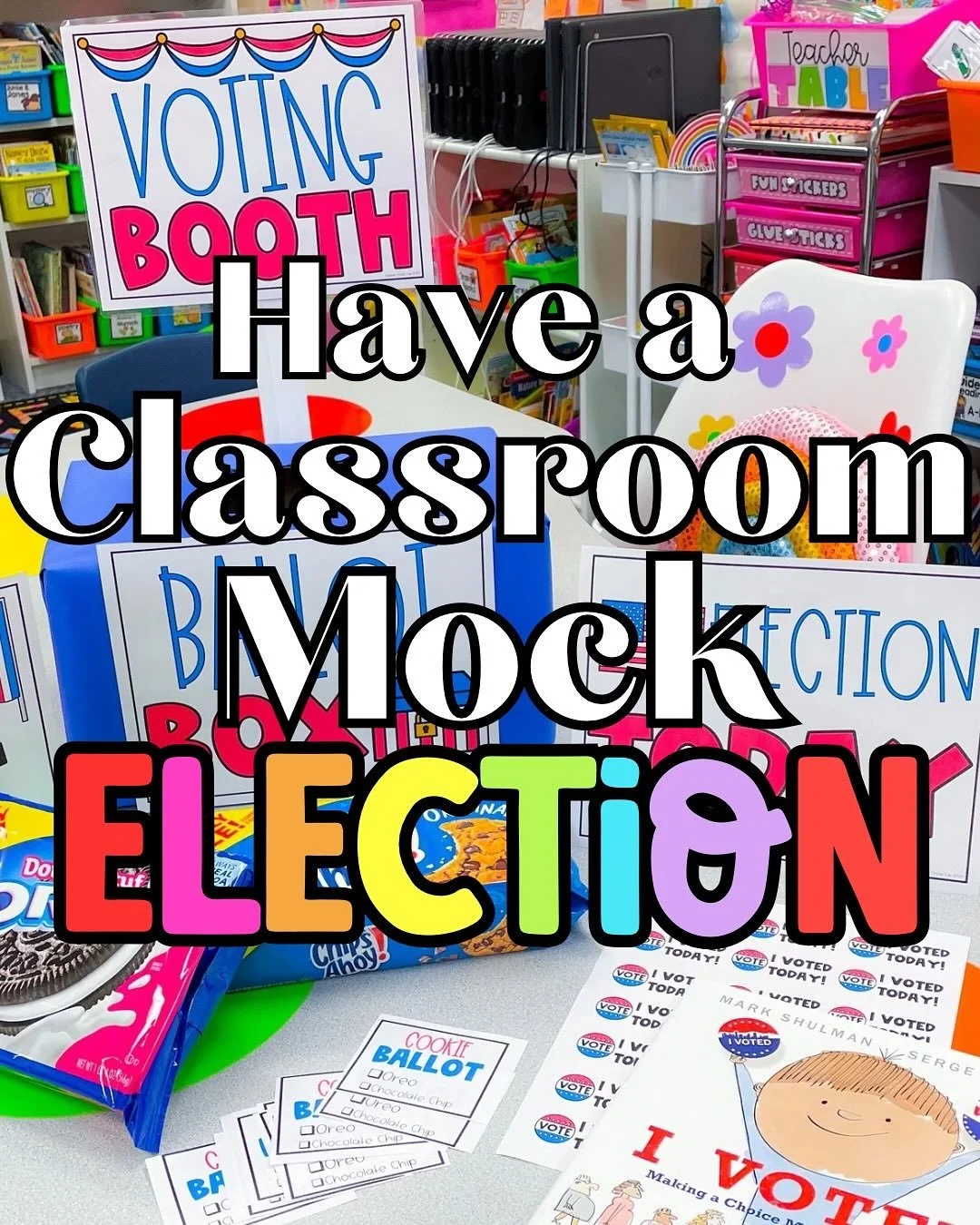 Election Day is coming up! Teach about voting and elections in a super fun way by commenting VOTE below! 🗳️