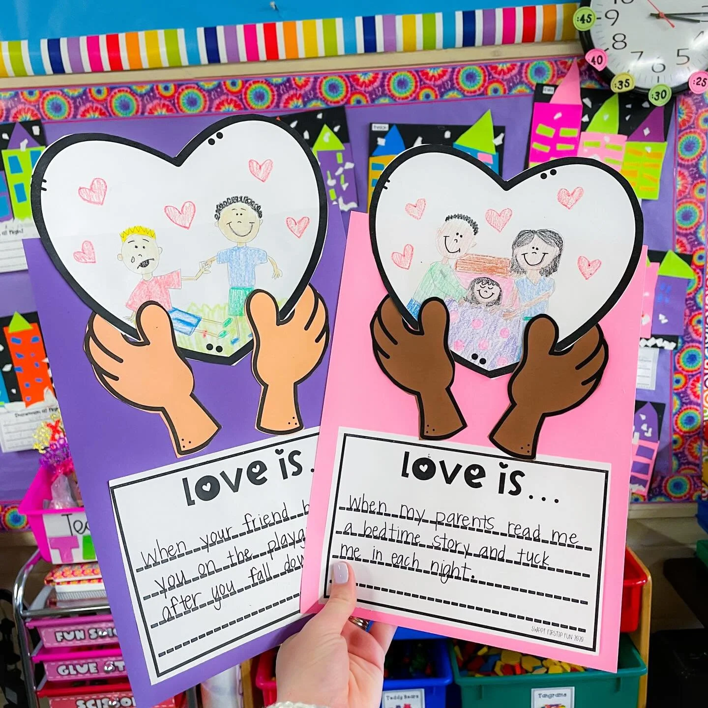 Is there anything cuter than a bunch of littles writing about what LOVE is to them?! I think not! 

This best-selling February writing craftivity is a must-do, and it makes the cutest bulletin board display! 

Grab it by commenting LOVE below!