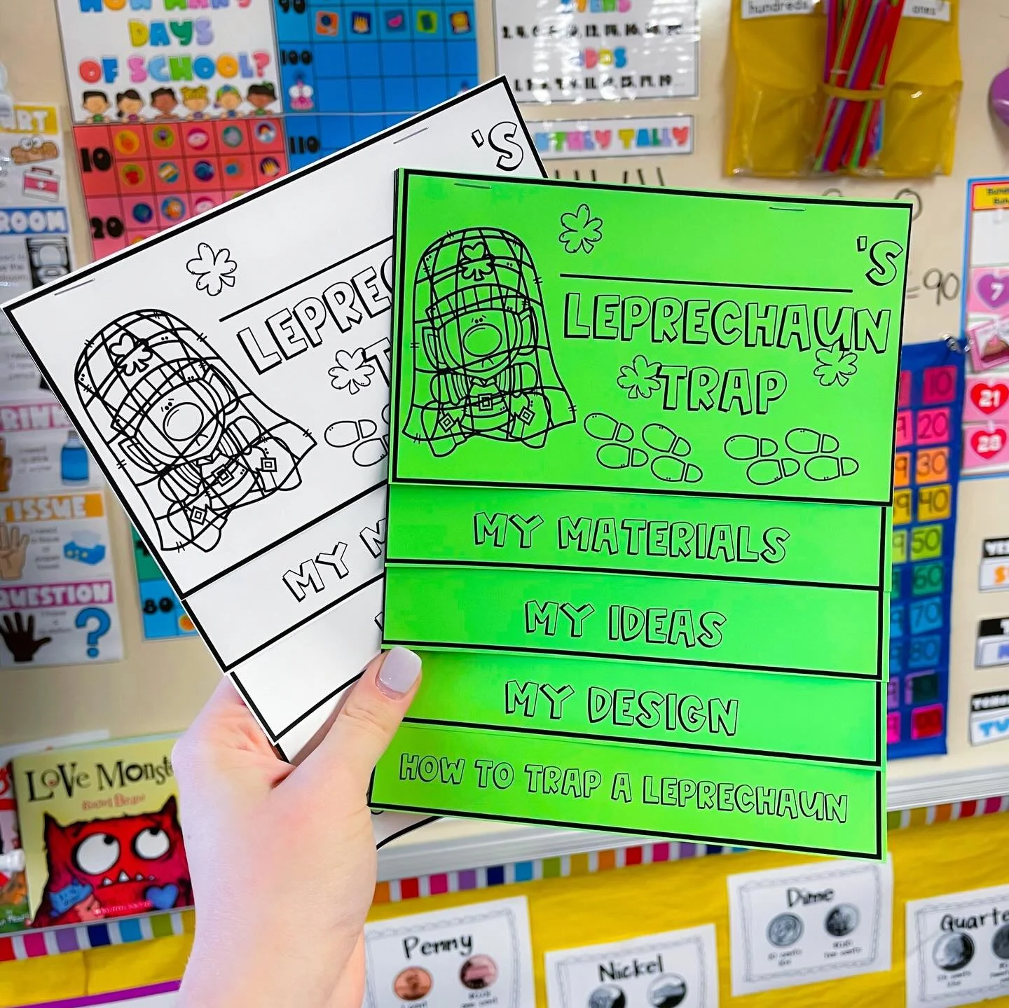 Time to trap some leprechauns! Comment TRAP for this fun flip book that is a must-do when you&rsquo;re building your leprechaun STEM traps soon! 🍀🌈