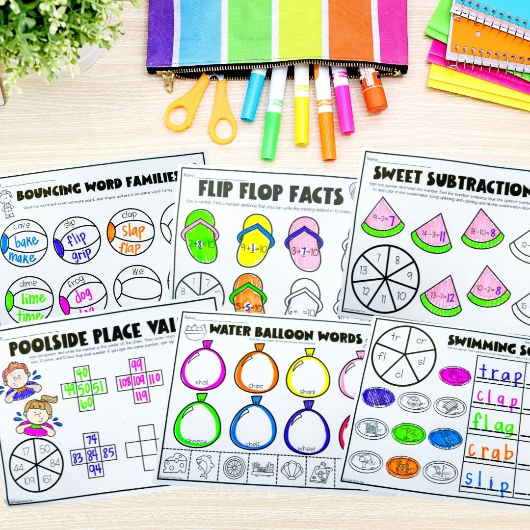 A Friday FREEBIE for yall! Comment FREEBIE below for these fun print and go math &amp; phonics practice pages that are perfect to have on hand for fast finishers during the end of the school year! 😍