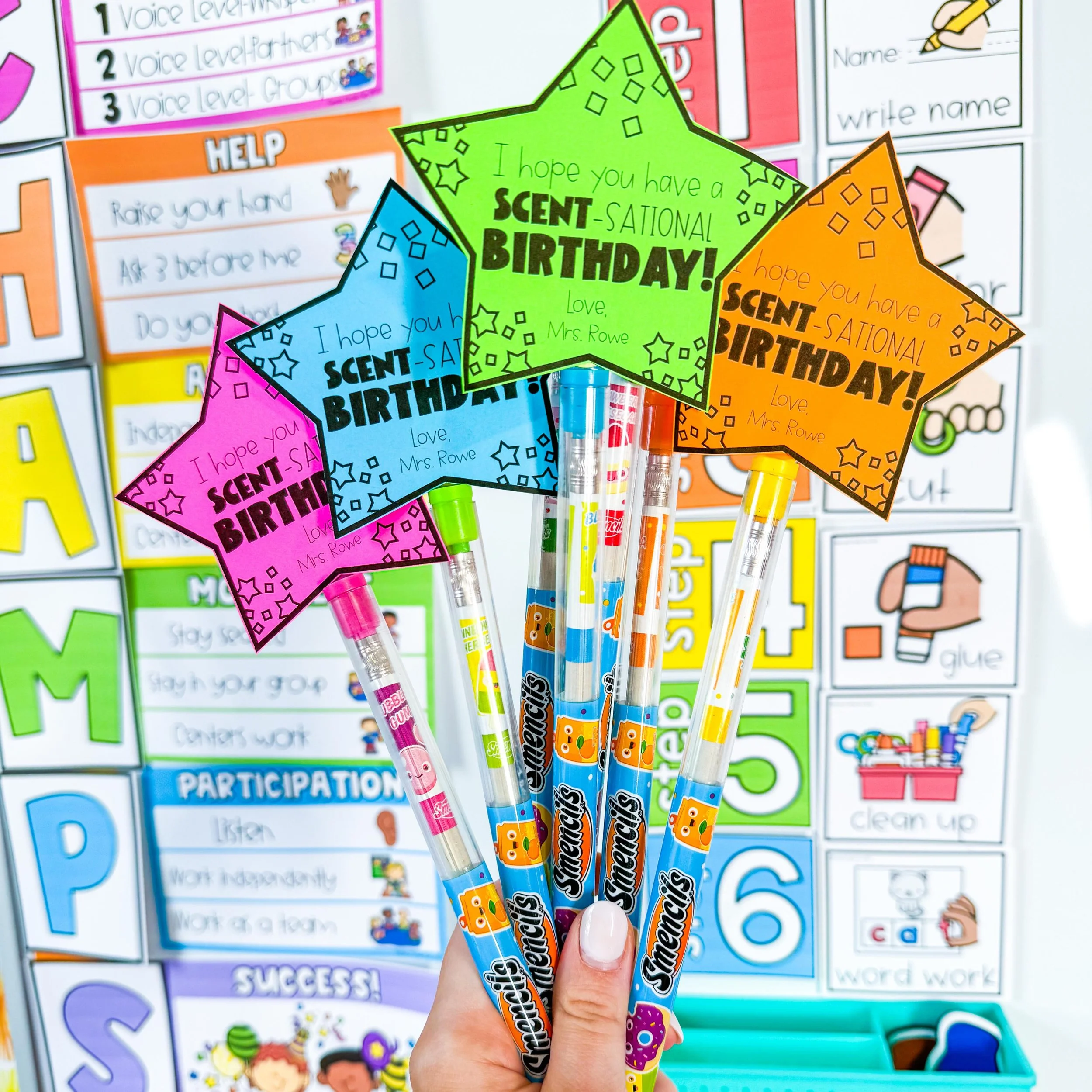 My fave way to celebrate student birthdays! Who doesn&rsquo;t love a Smencil (smelly pencil)?! These pencils don&rsquo;t eat up your pencil sharpener, and the erasers actually work! Comment BIRTHDAY for the links! 

Prepping these at the beginning of