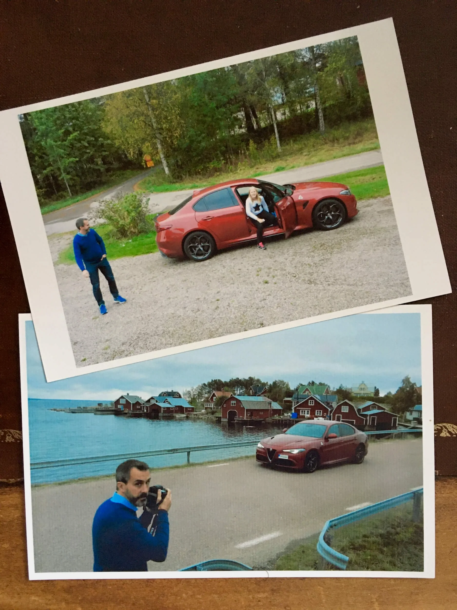  Numera bortgångne vännen Jan-Eric Lindblom i Strömsbruk fotograferade när Esther och jag besökte honom med  Alfa Romeo Giulia Quadrifoglio . 