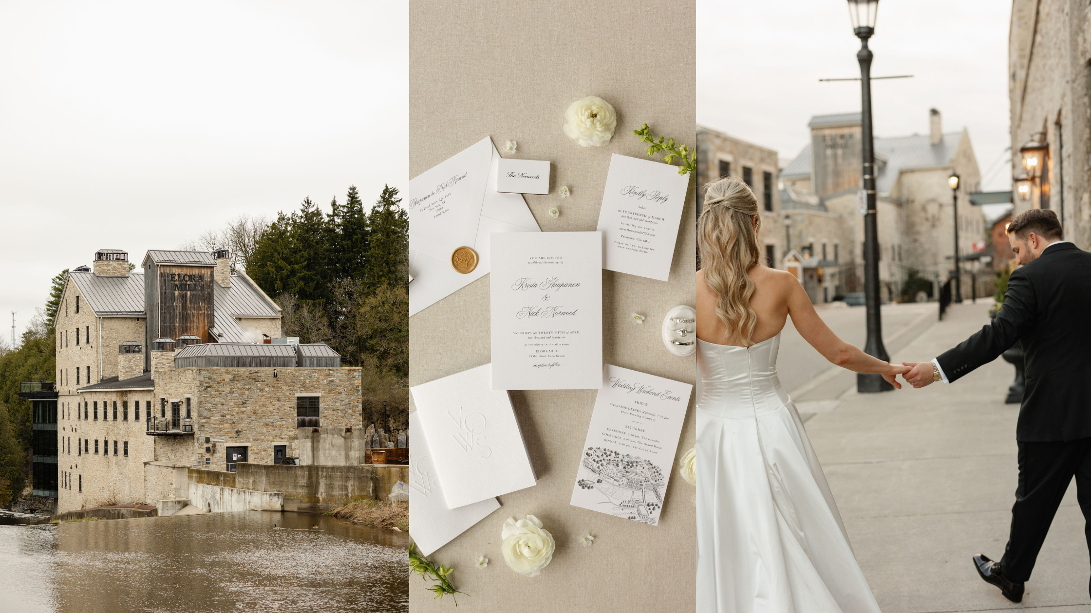 Classic, timeless, Elora Mill Wedding by Sue Gallo Designs and LQ Events