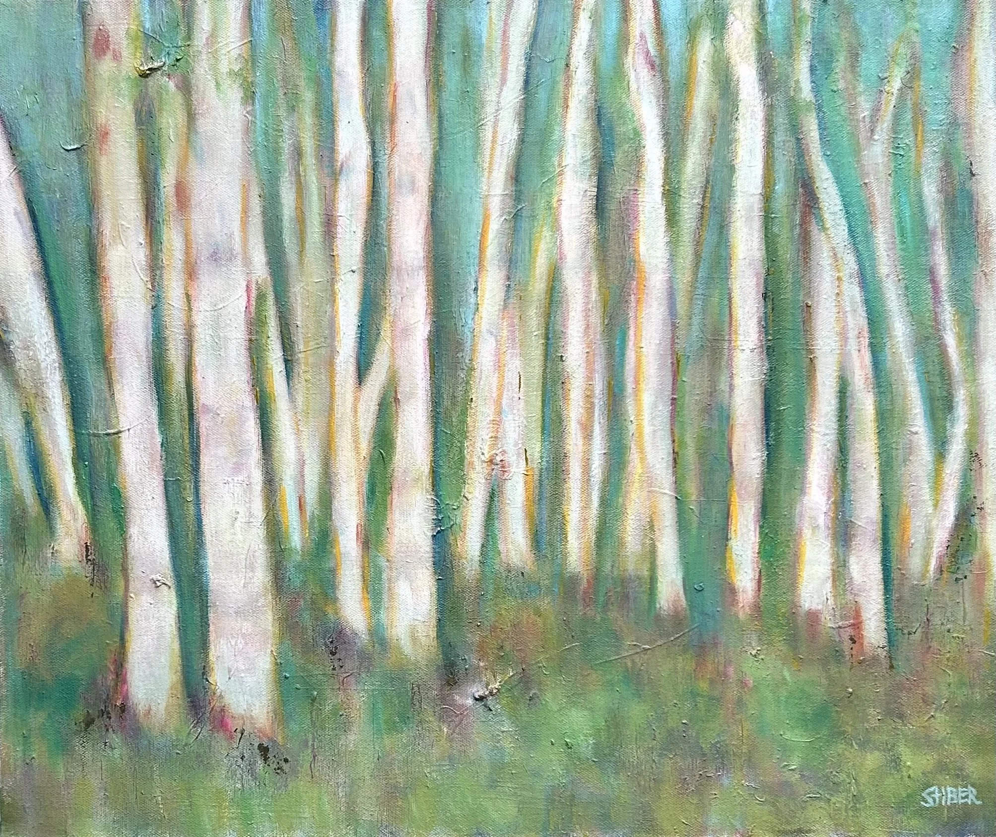 Between The Trees 20 x 24" Mixed Media