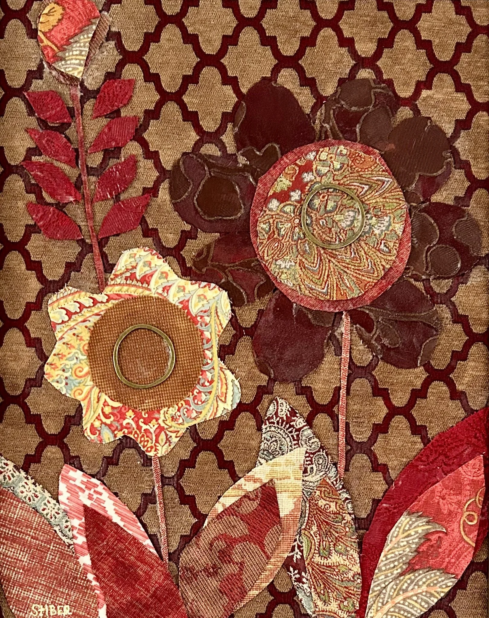 Floral Fabric Collage No. 4