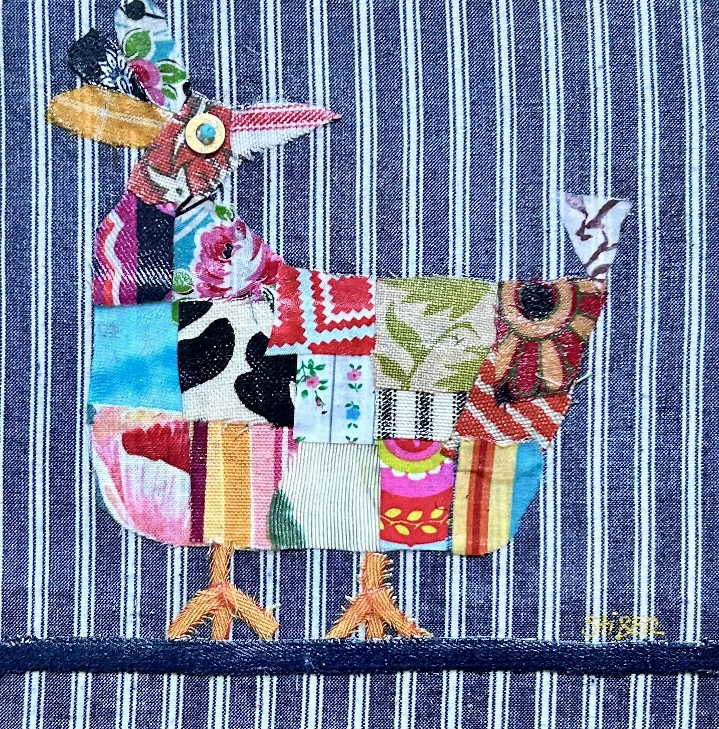 Chicken Fabric Collage