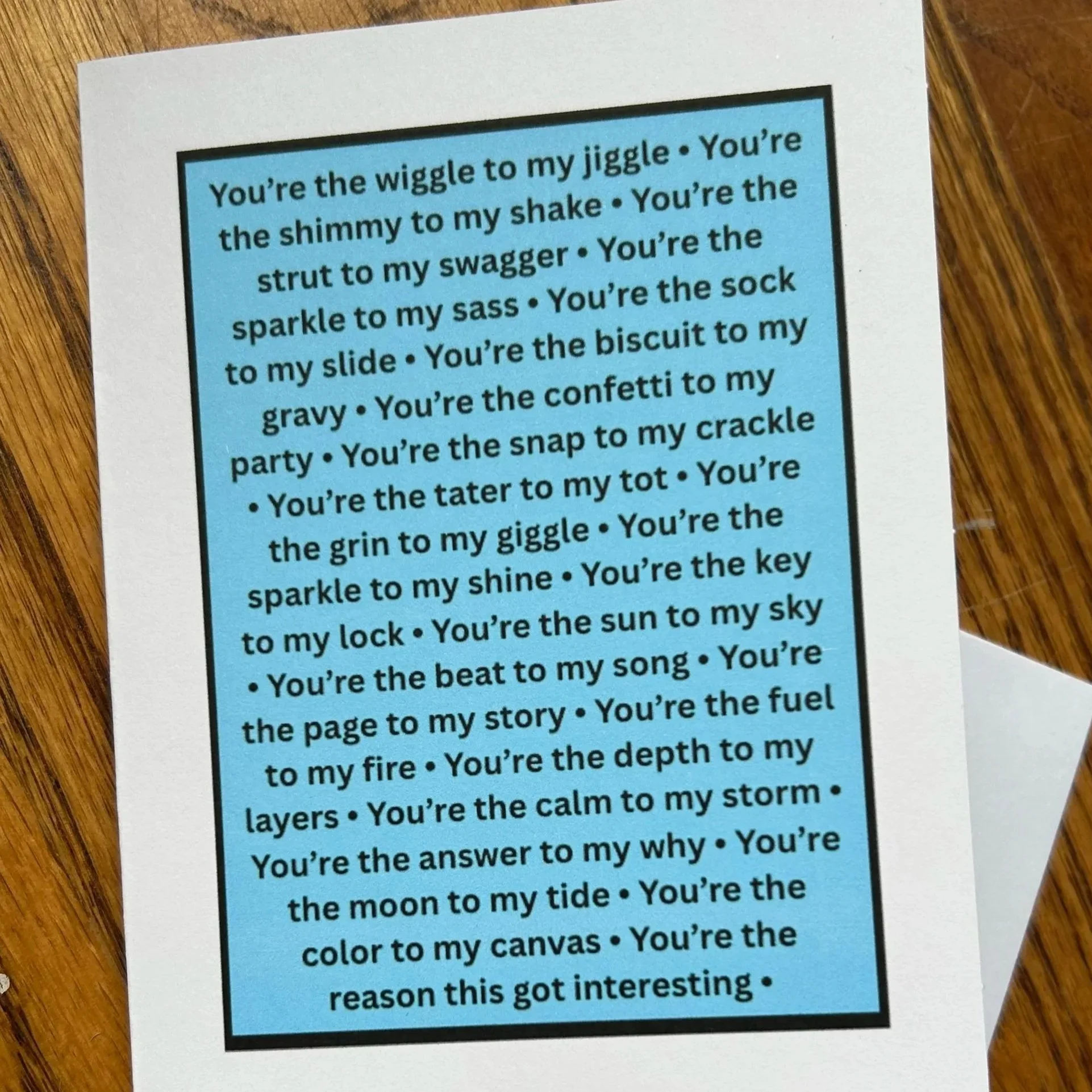 You're The Wiggle To My Jiggle Greeting Card