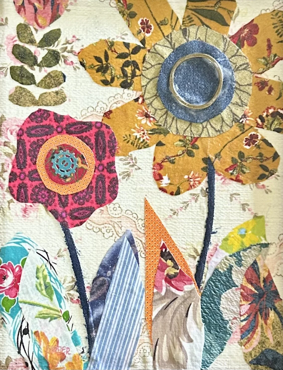 Floral Fabric Collage No. 2