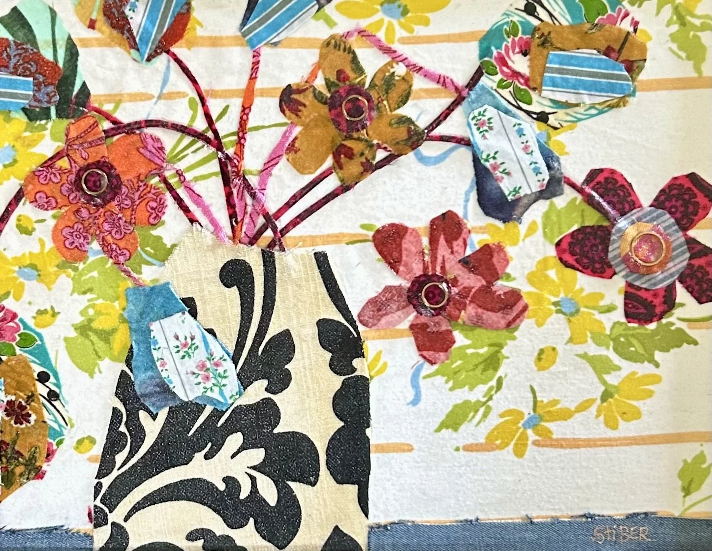 Floral Fabric Collage No. 5