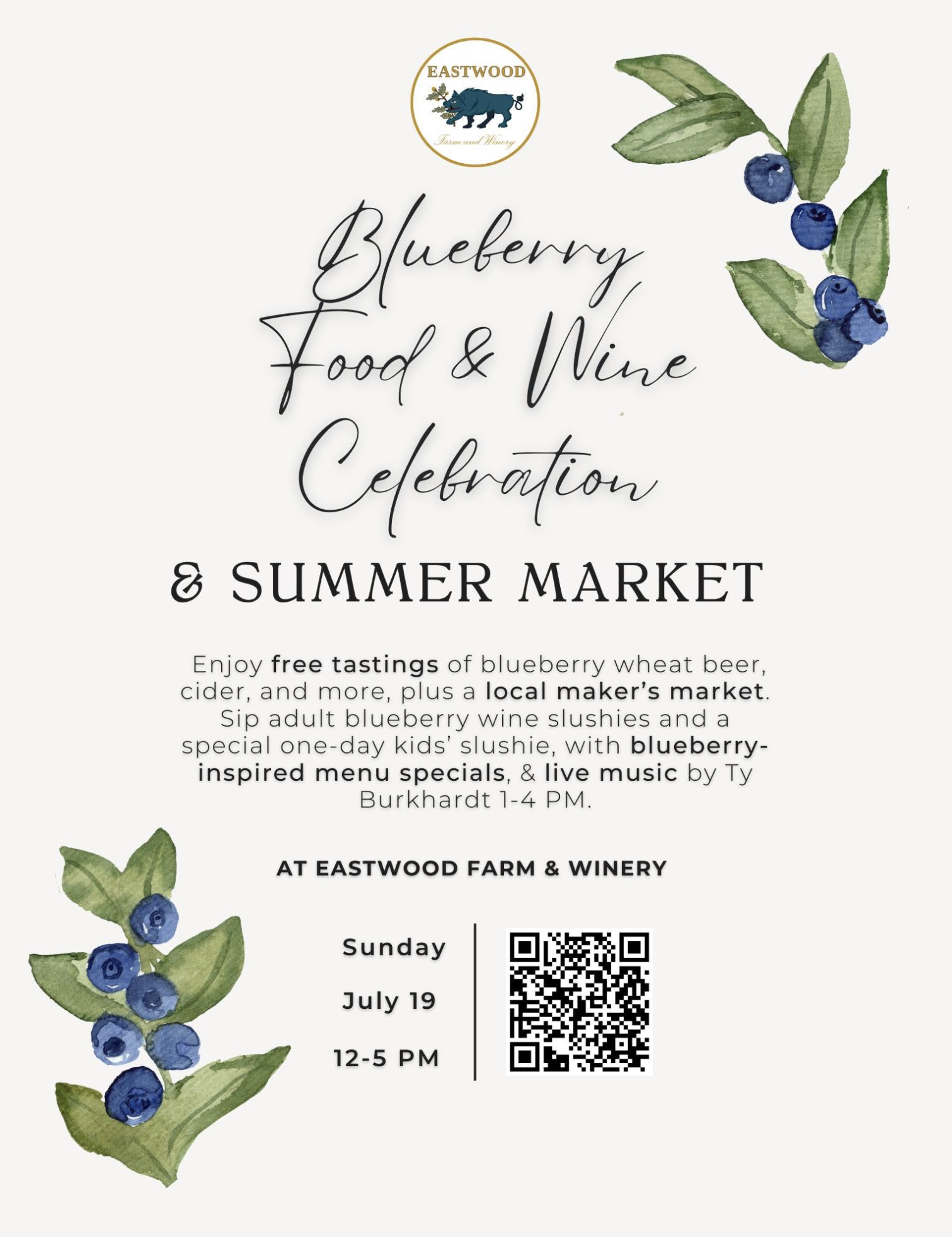 Blueberry Food &amp; Wine Celebration and Summer Market