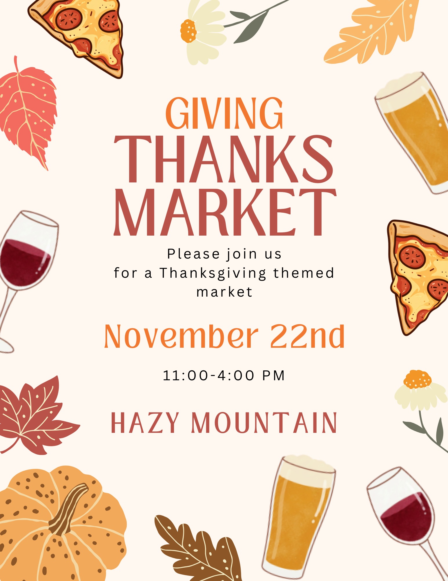 Giving Thanks Market at Hazy Mountain 