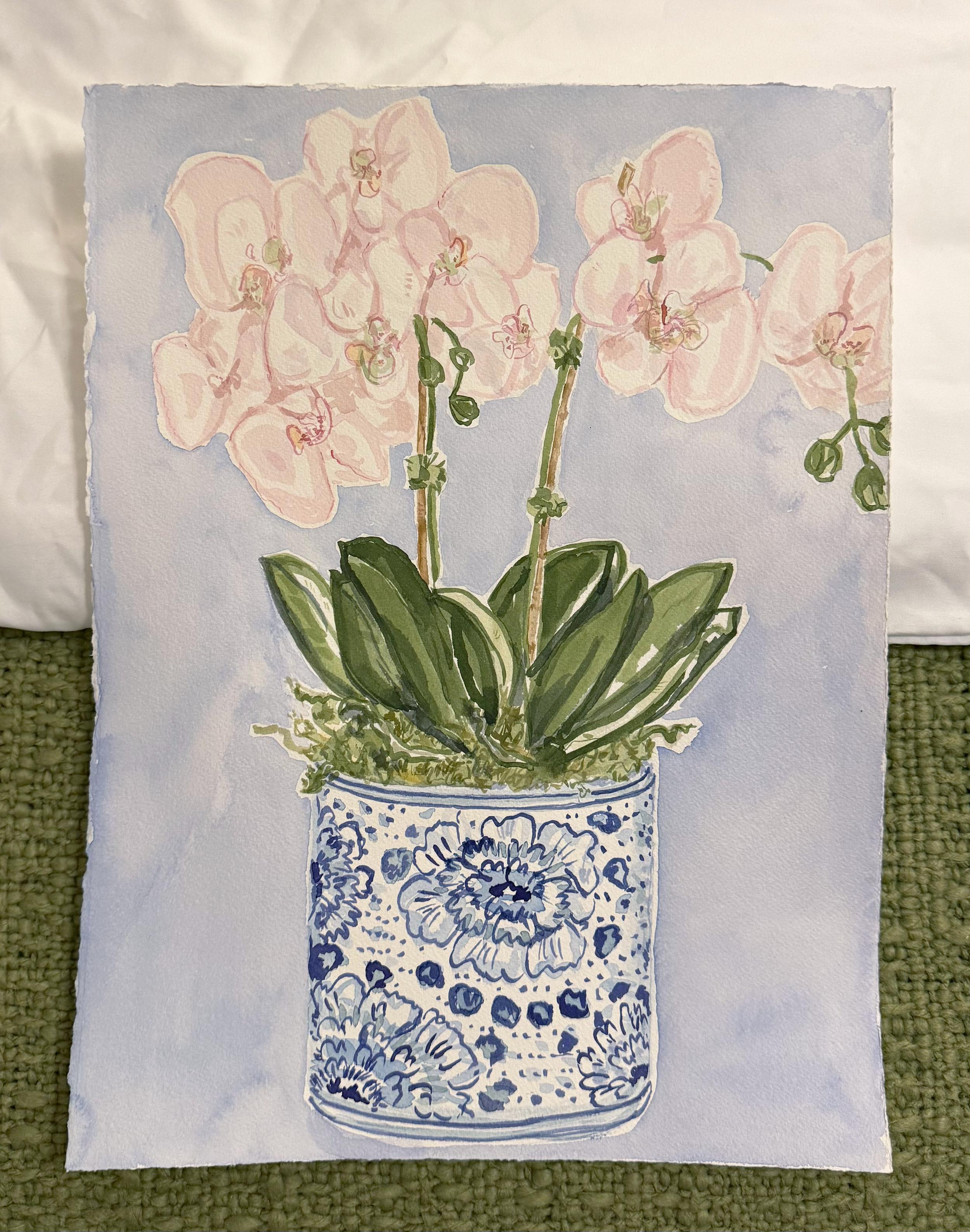 Orchid on Blue