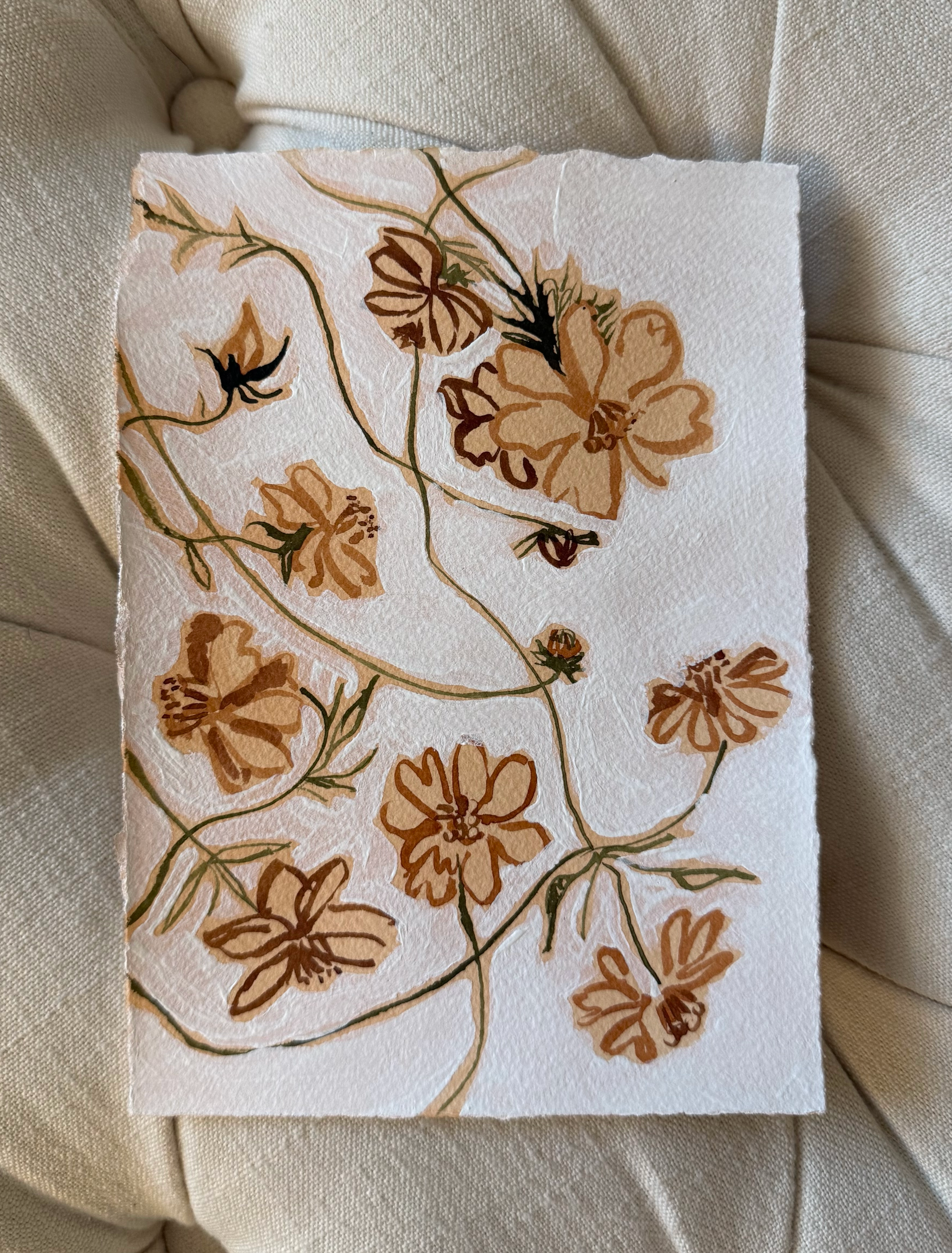 Rust Florals with White II