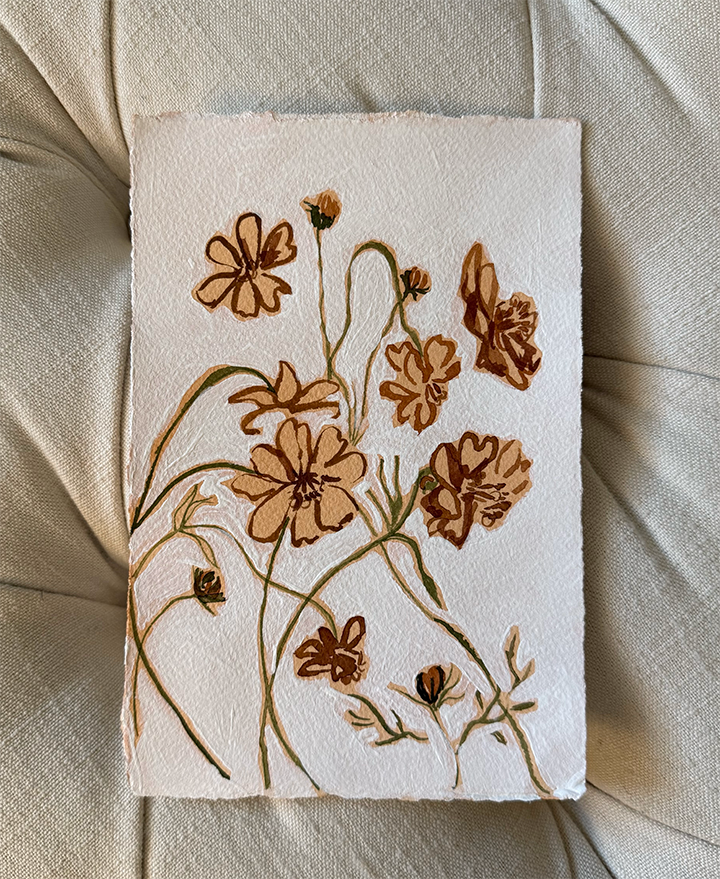 Rust Florals with White I