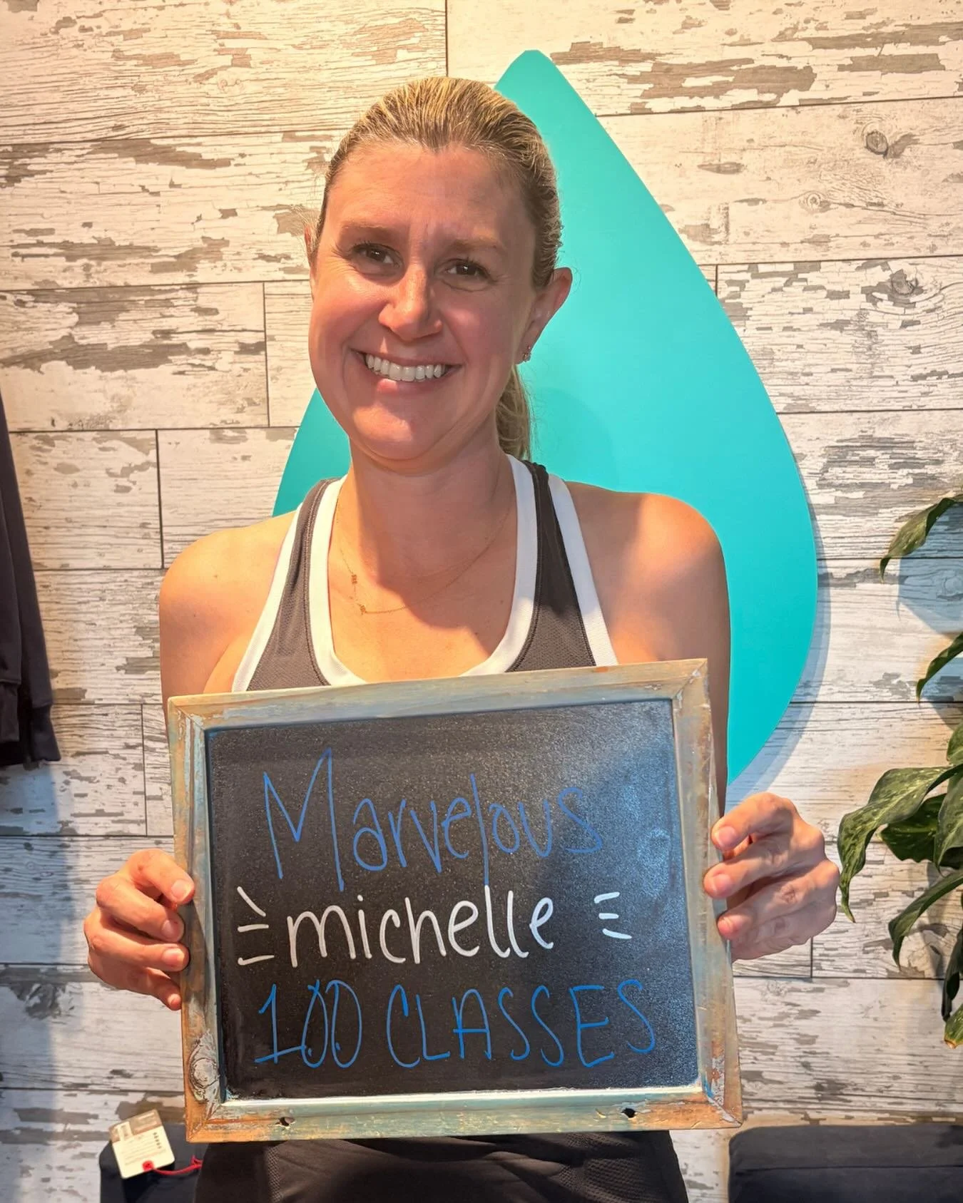 marvelous michelle 🙌

congratulations on hitting 100 classes. what an amazing accomplishment. your dedication, consistency + hard work have been so inspiring to watch, + you should be incredibly proud of yourself. every class, every drop of sweat + 