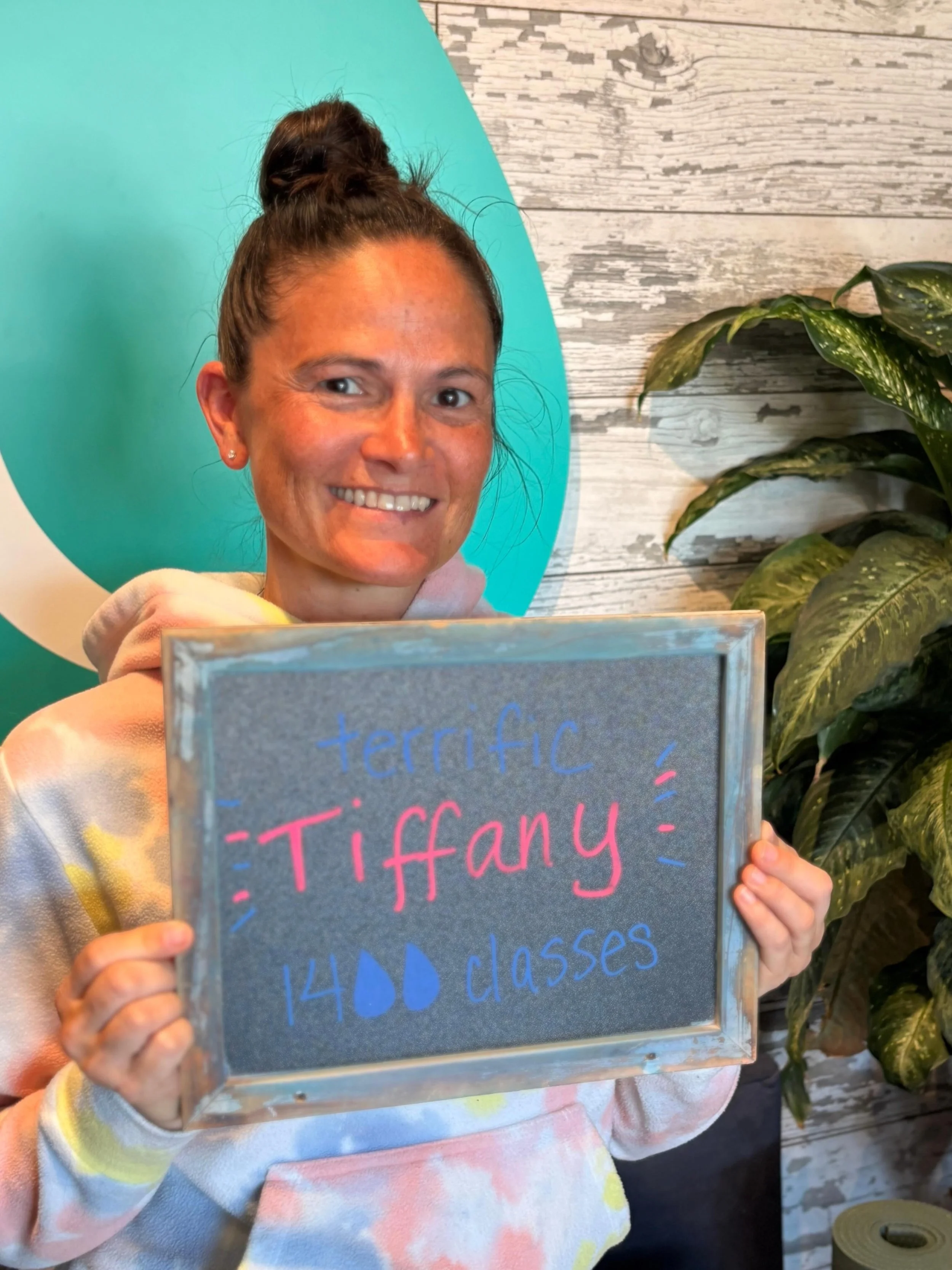 terrific tiffany.

1400 classes. what a milestone.

tiffany, your dedication to yourself, this studio, + this community is something special. whether you&rsquo;re in class, spending time in recovery cove, or cheering others on, you&rsquo;ve become su