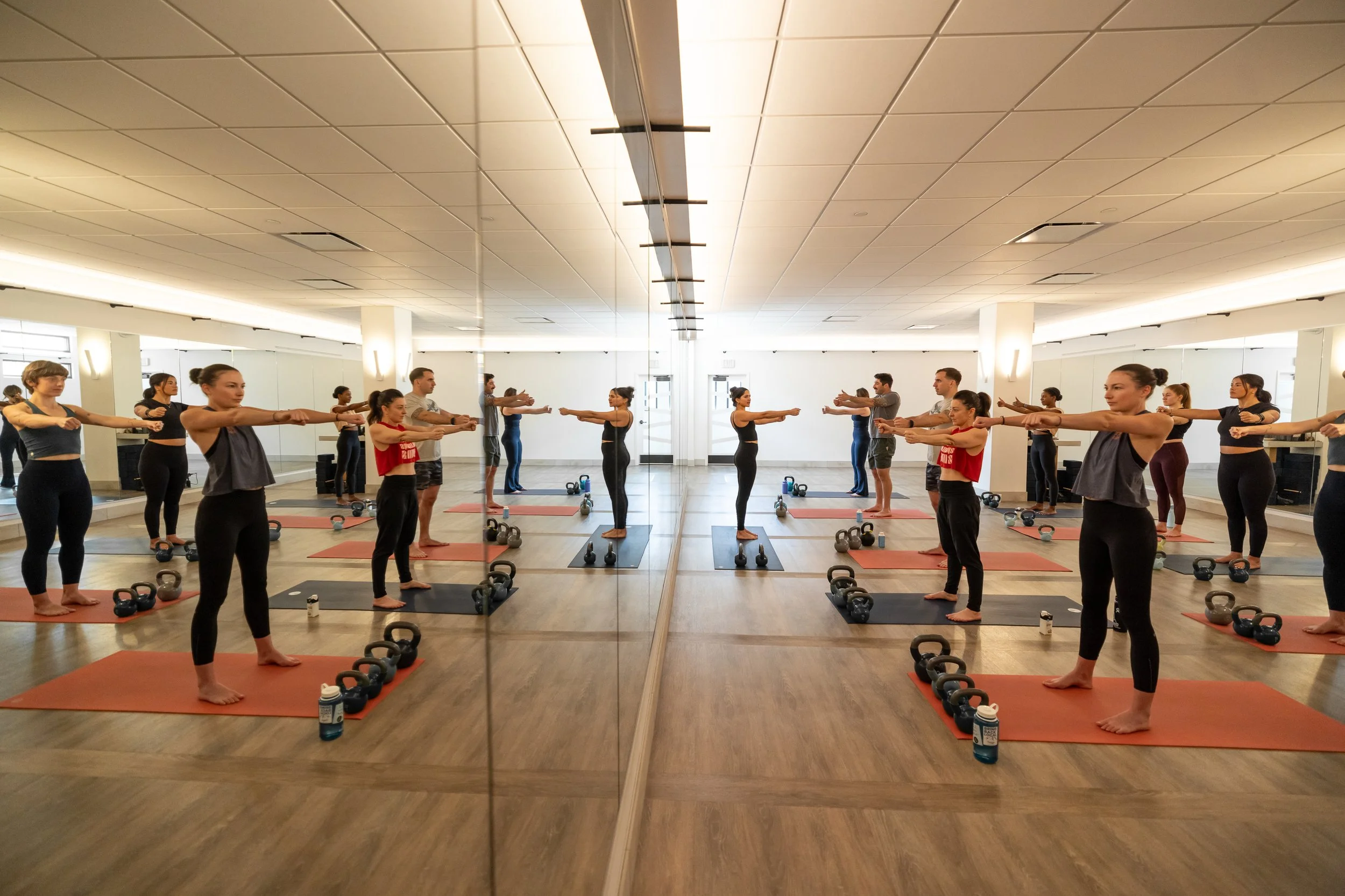 Kettlebell class in the studio