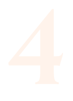 Red number four on a light pink background