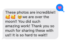Screenshot of a social media comment expressing excitement and gratitude for sharing the photos.
