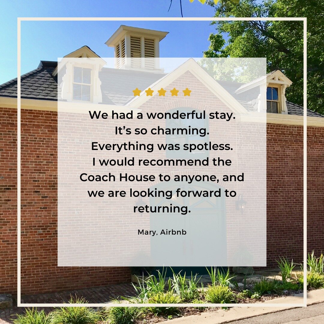 We love it when our guests let us know how much they enjoyed their stay! 

The five-star Coach House has 2 bedrooms and 2.5 bathrooms. Sleeps six. Book direct and save with our Winter Special rates on stays through March 31. Link in bio.

&ldquo;We h